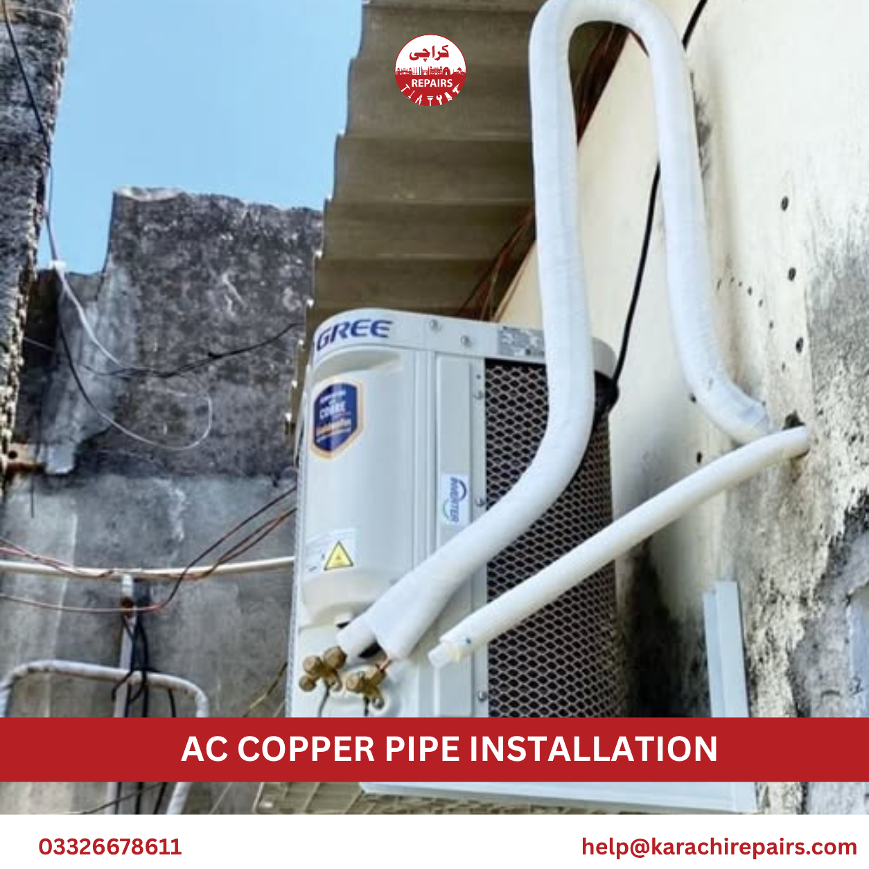 AC Copper Pipe Installation in Karachi by Karachi Repairs
