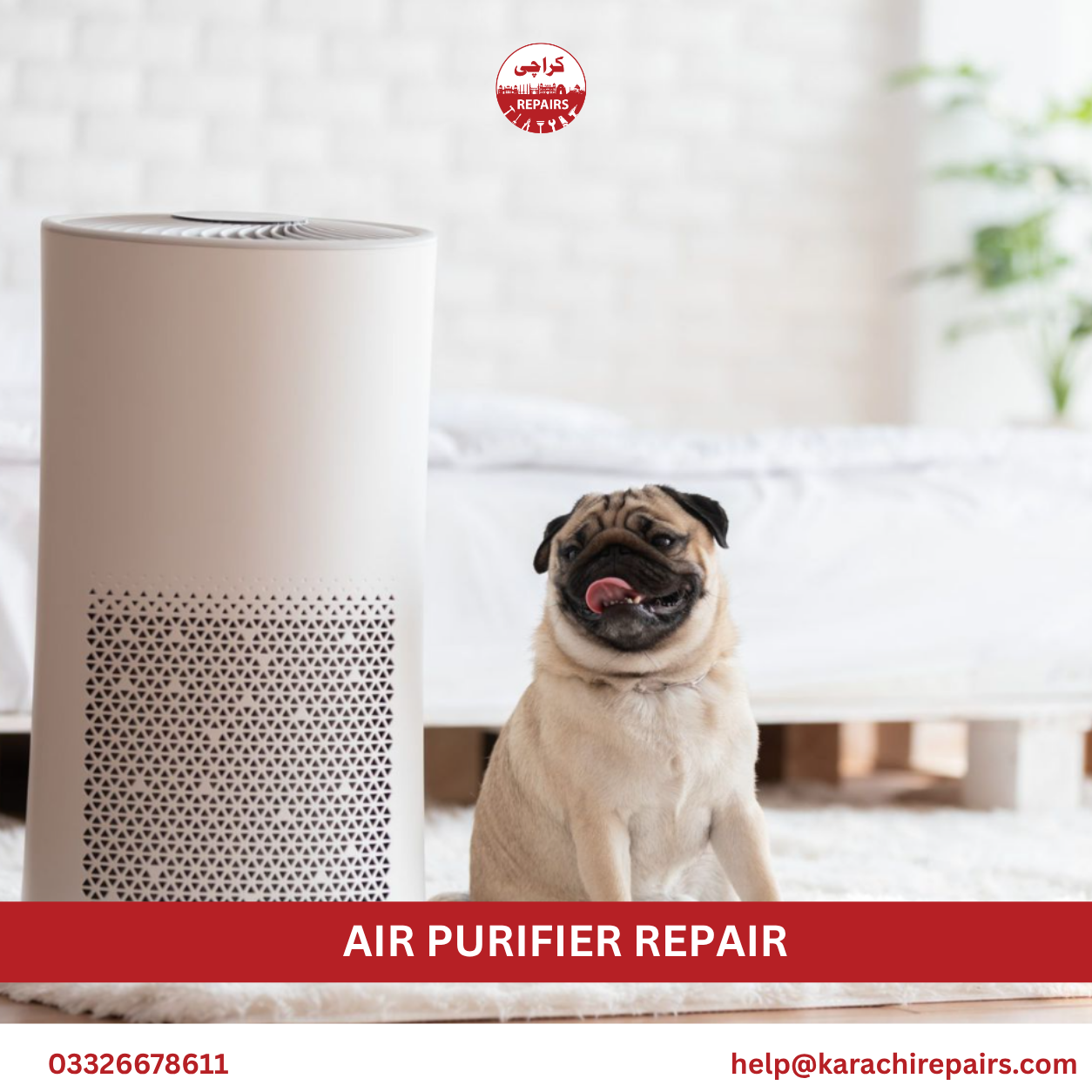 Karachi Repairs team arriving for air purifier repair service