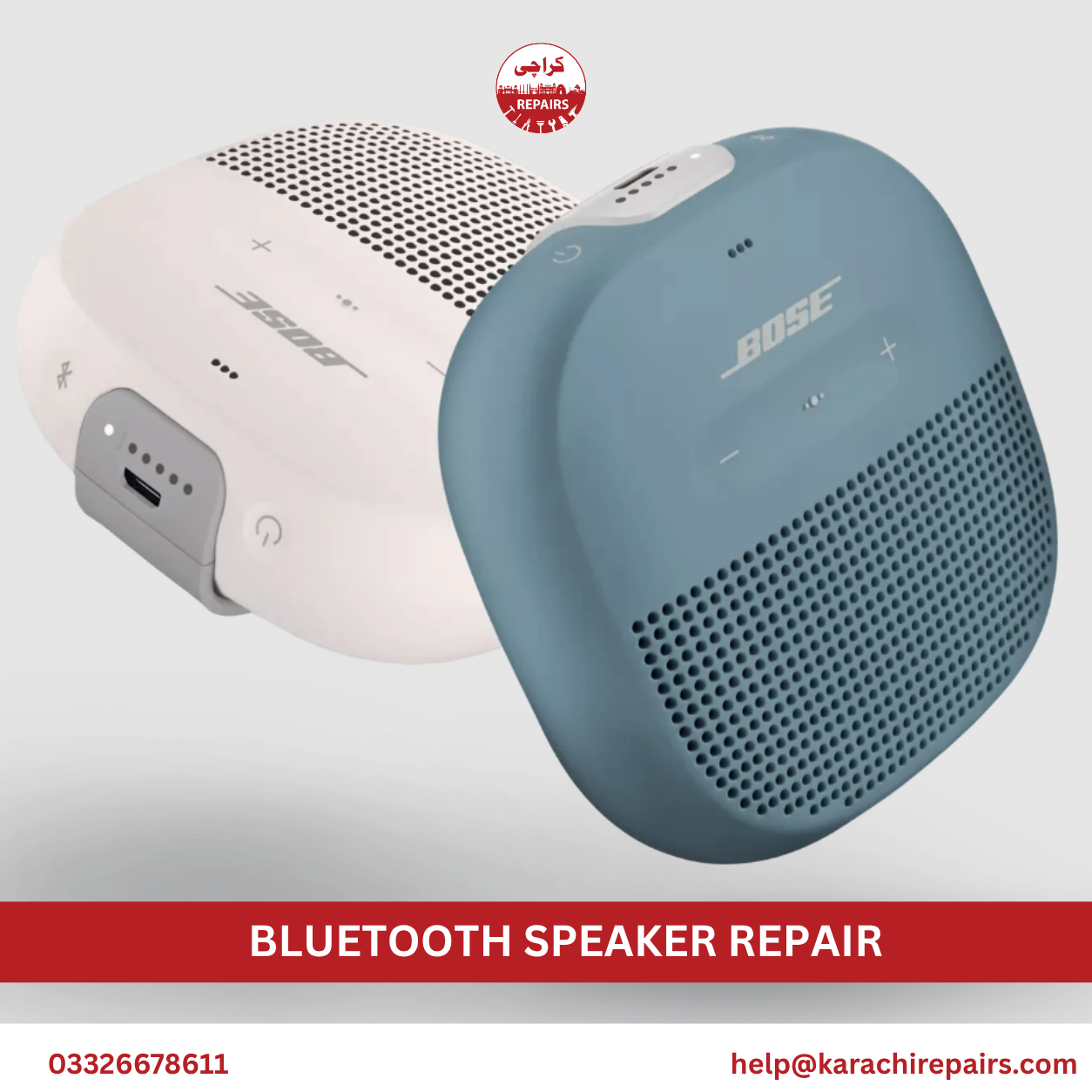 Different Bluetooth speaker models repaired by Karachi Repairs