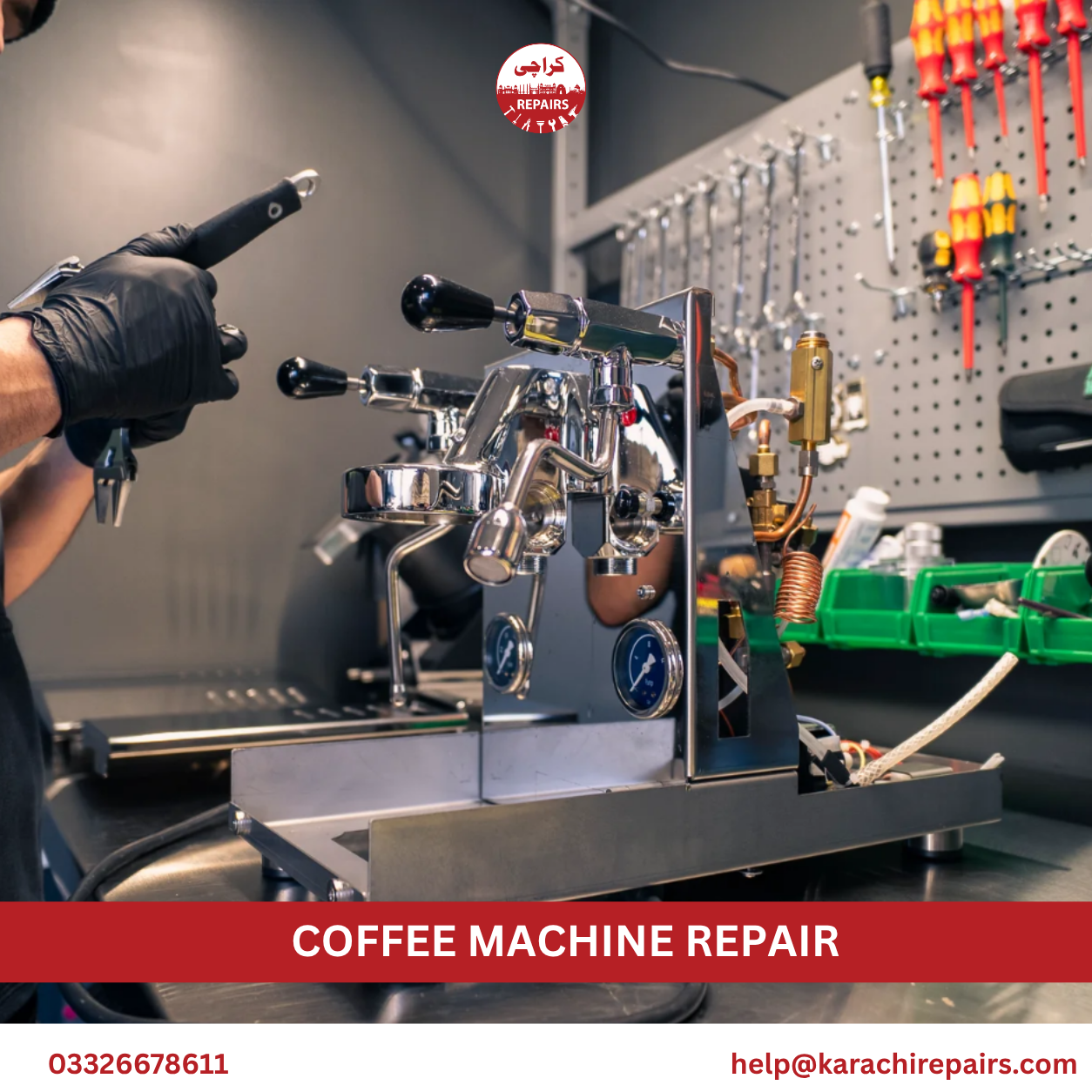 Pump and thermoblock inspection during coffee machine repair