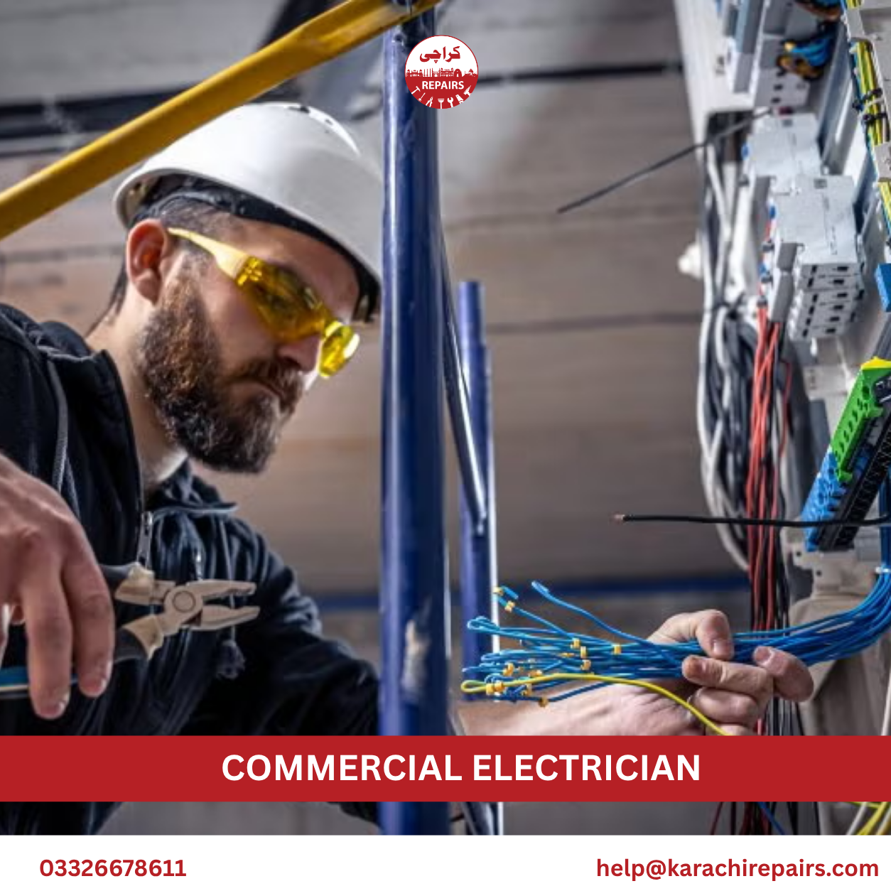 Commercial maintenance inspection by Karachi Repairs electrician