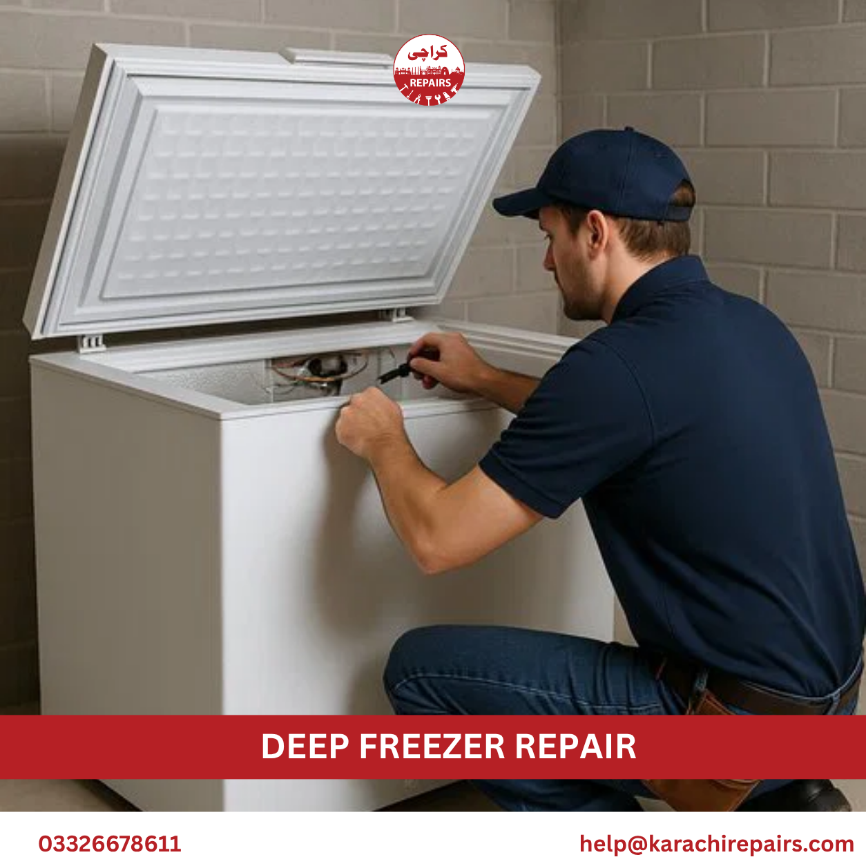 Deep freezer compressor and condenser coil inspection
