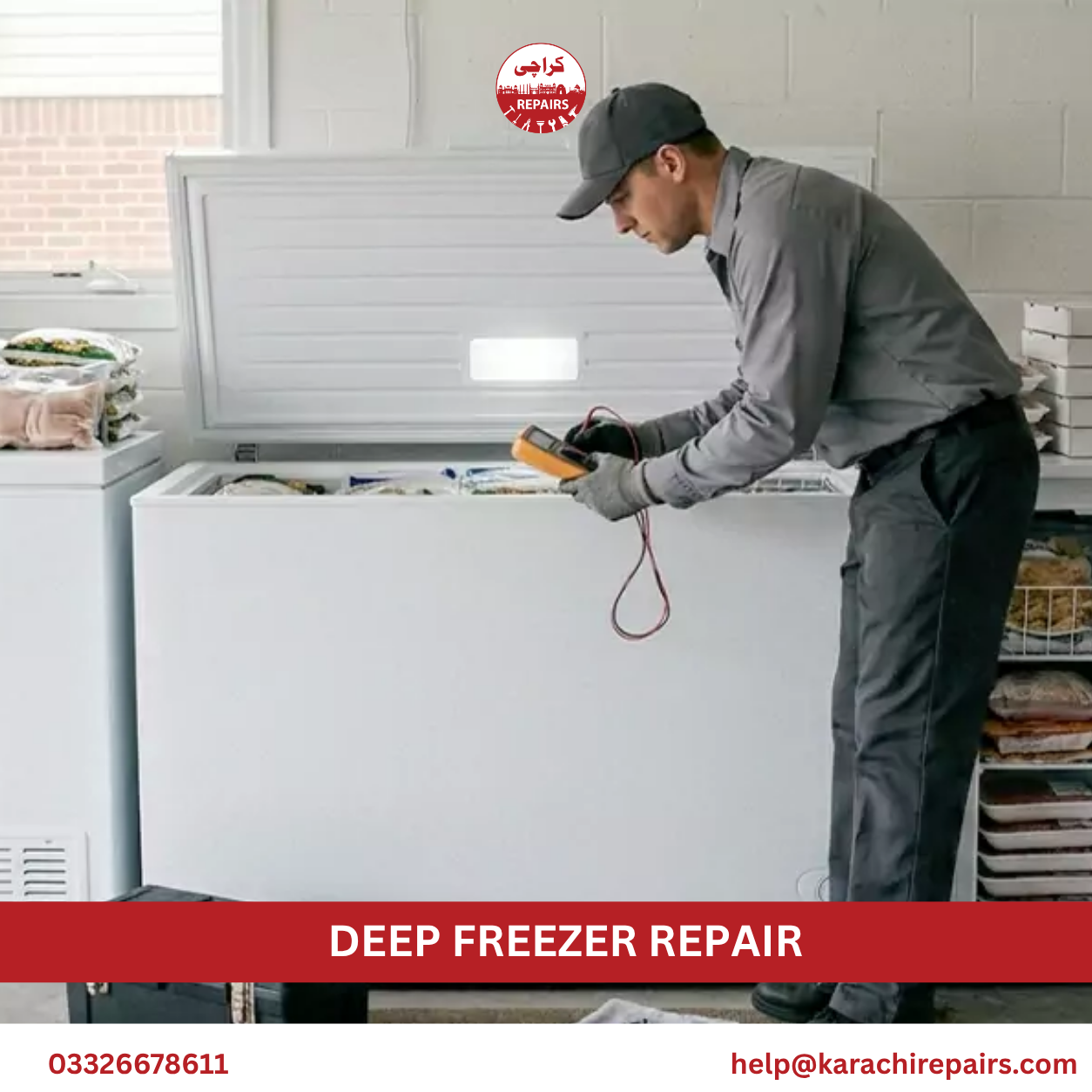 Deep freezer running properly after repair by Karachi Repairs technician