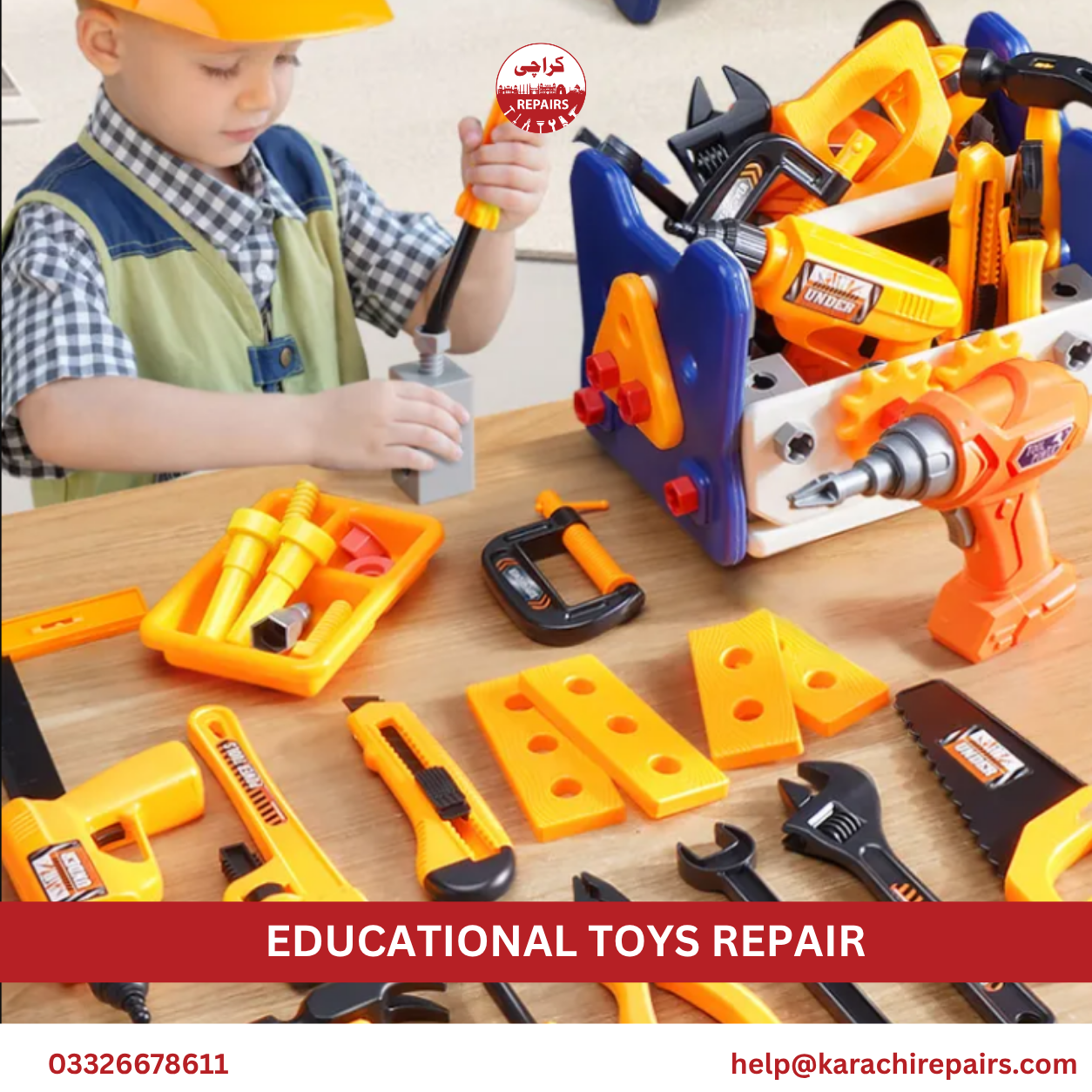 Technician repairing educational learning tablet in Karachi