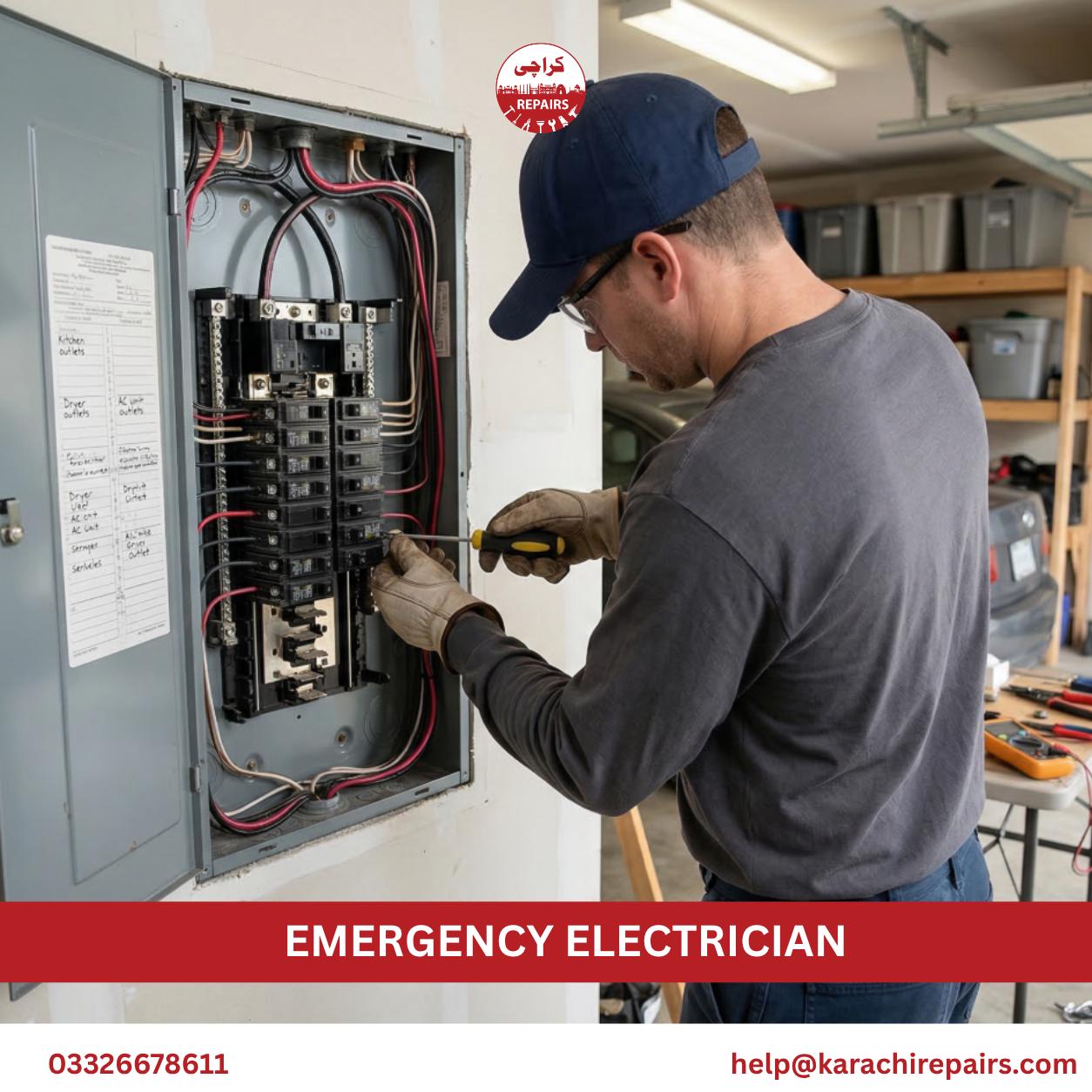 Karachi Repairs emergency electrician ready to respond