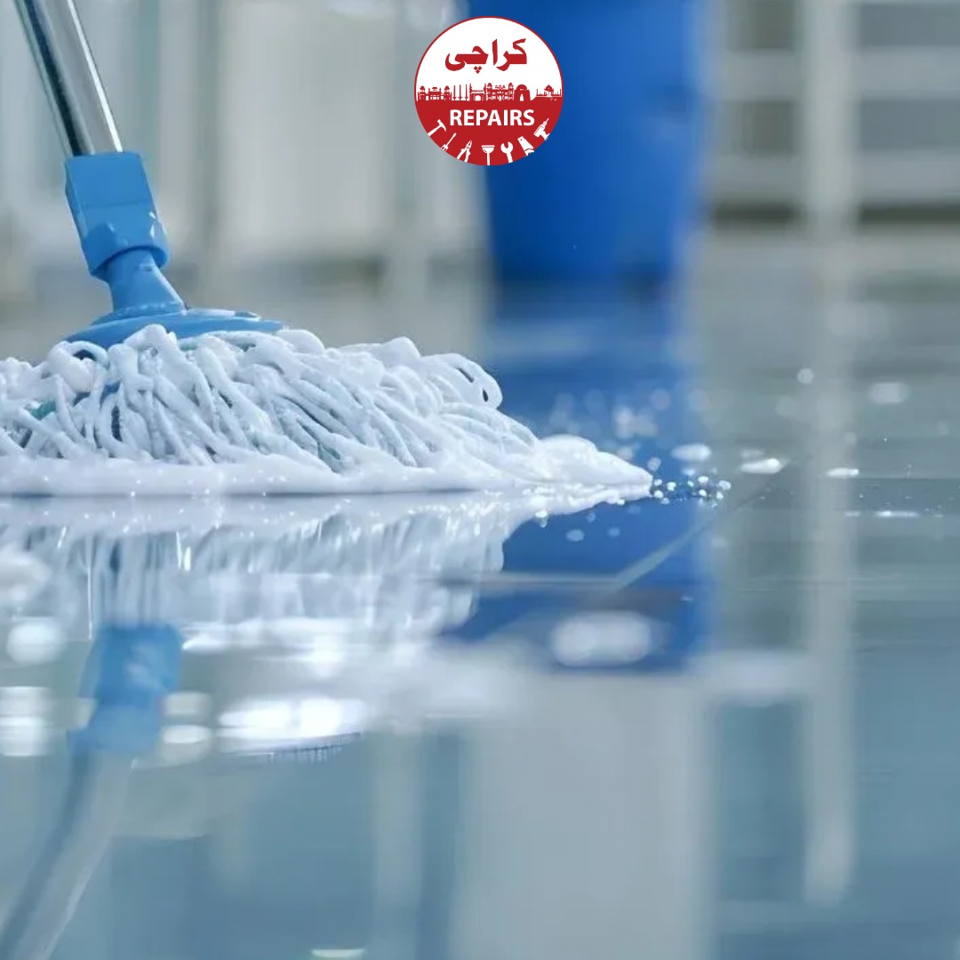 Expert cleaning technician applying pH-balanced emulsifiers using heavy-duty rotary scrubbers