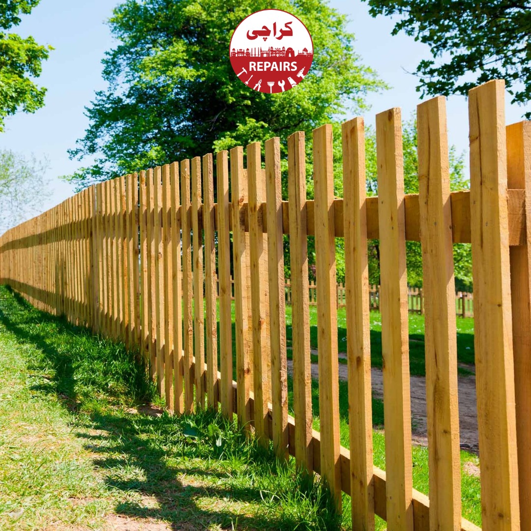 Commercial and residential wooden fence and trellis installation in Karachi