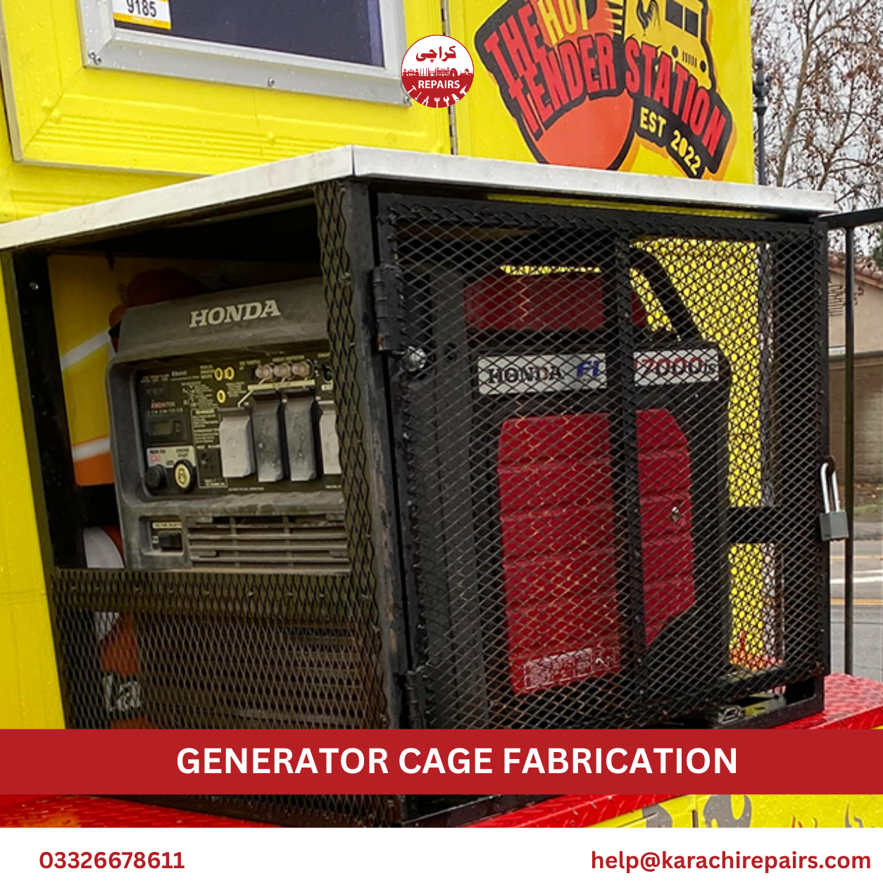 Fabricated steel generator enclosure with roof cover