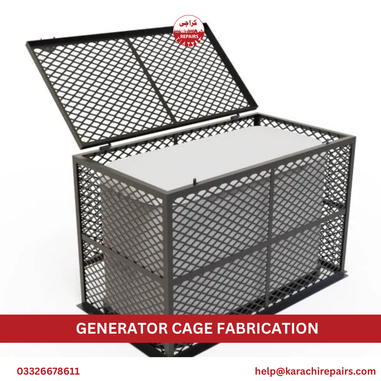 Generator cage fabrication by Karachi Repairs in Karachi
