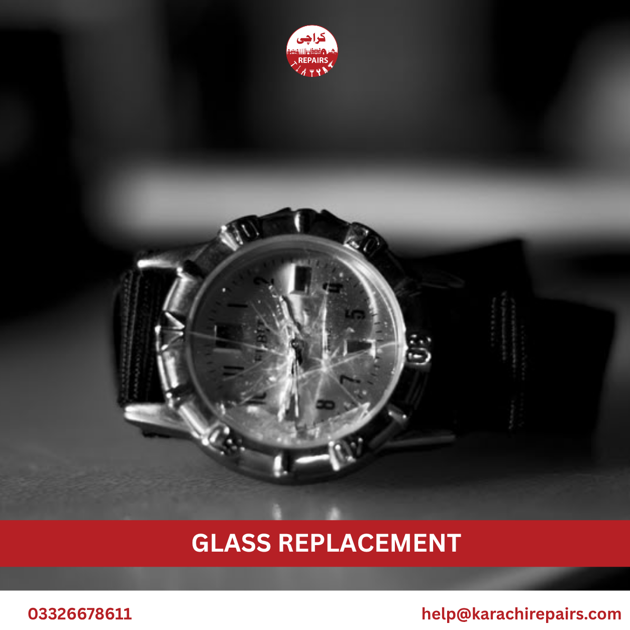 Various watch types serviced for glass replacement at Karachi Repairs