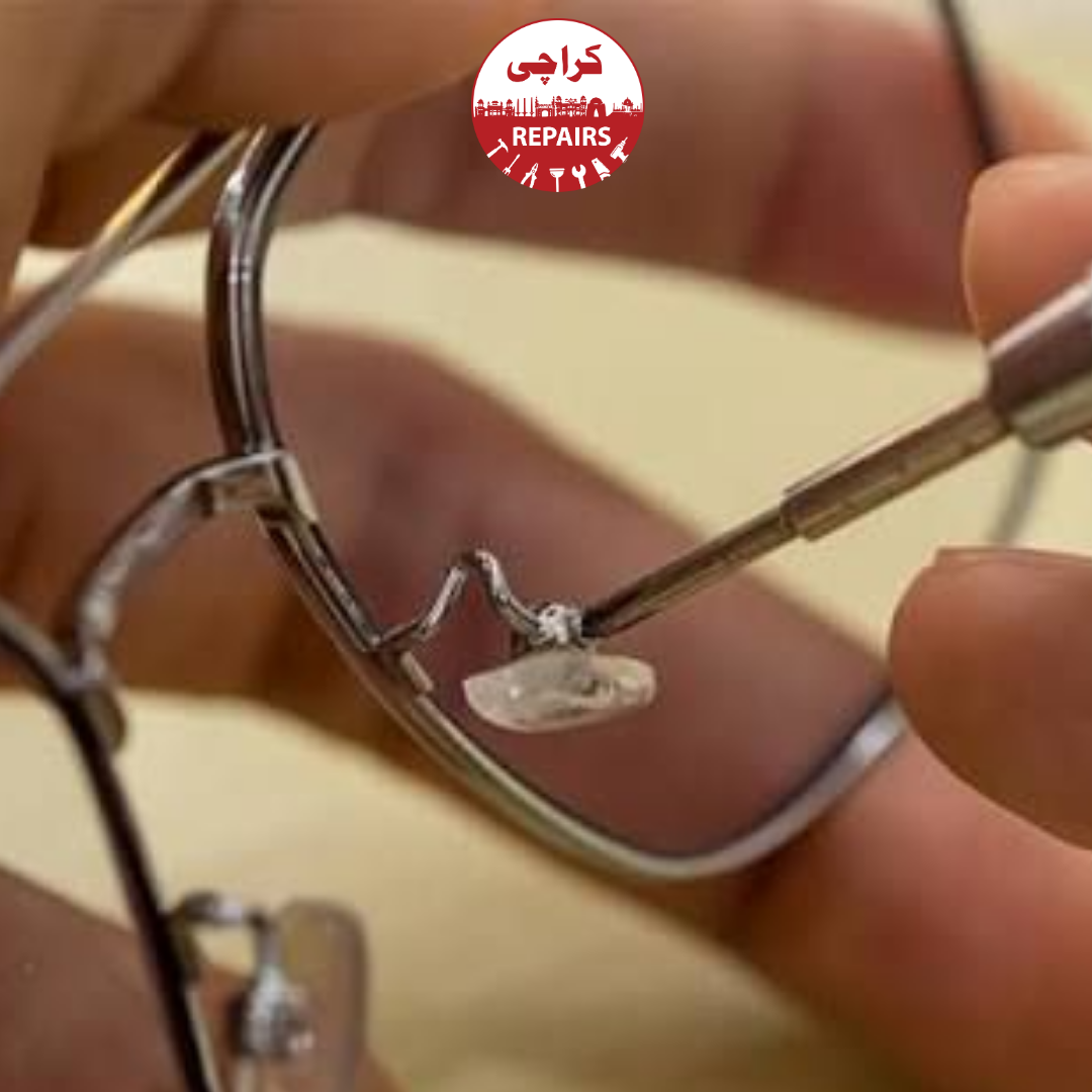 Expert repairing broken glasses and sunglasses hinges in Karachi