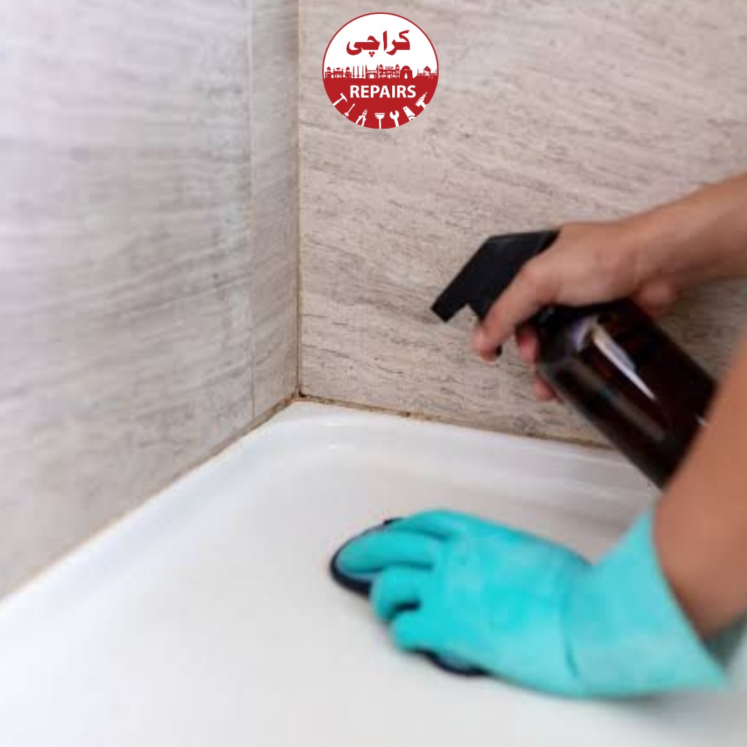 Various types of sanded and unsanded grout lines undergoing deep cleaning in Karachi