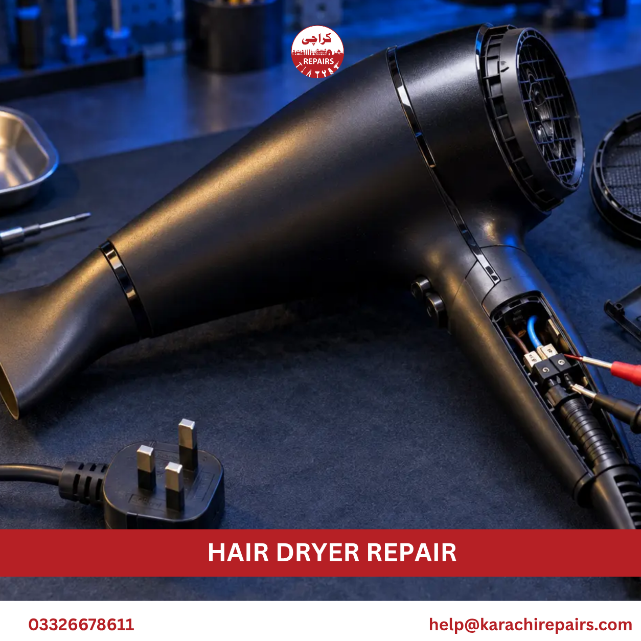 Salon hair dryer repair and servicing by Karachi Repairs