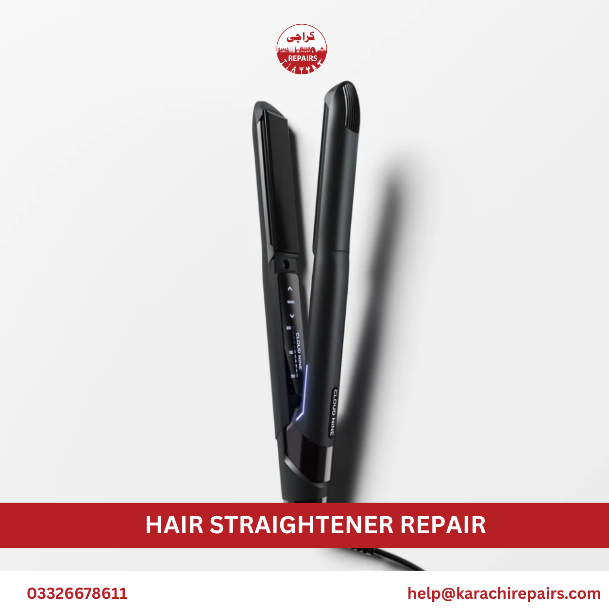 Heating plate and thermostat check during hair straightener repair