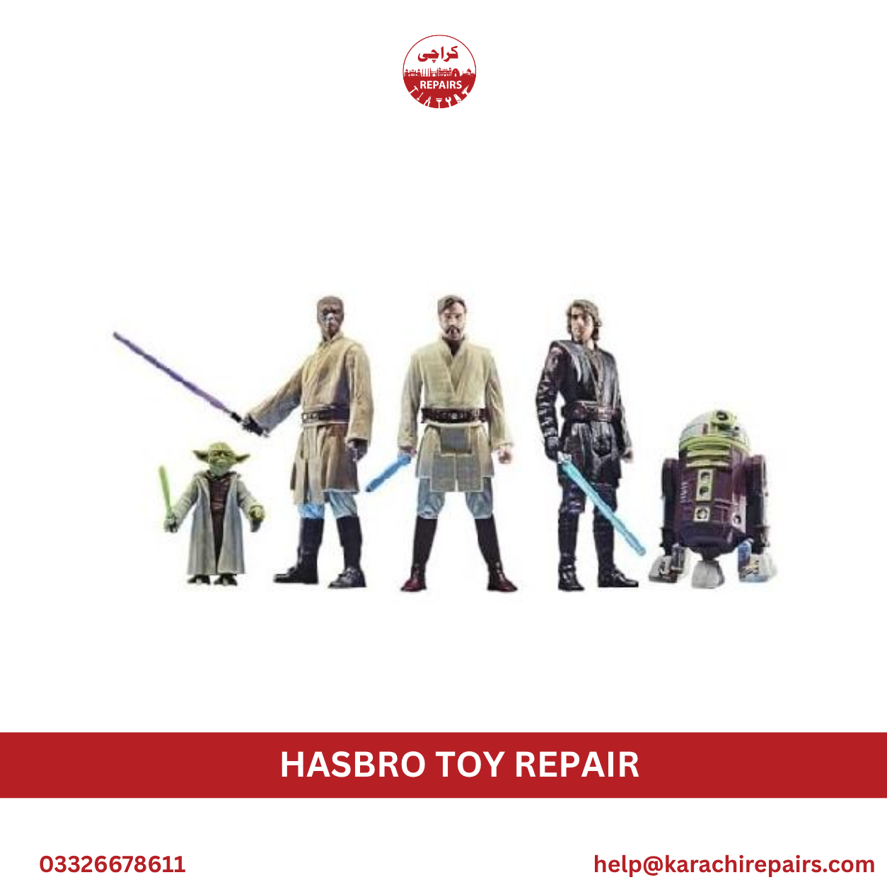 Repaired Hasbro toys ready for delivery in Karachi