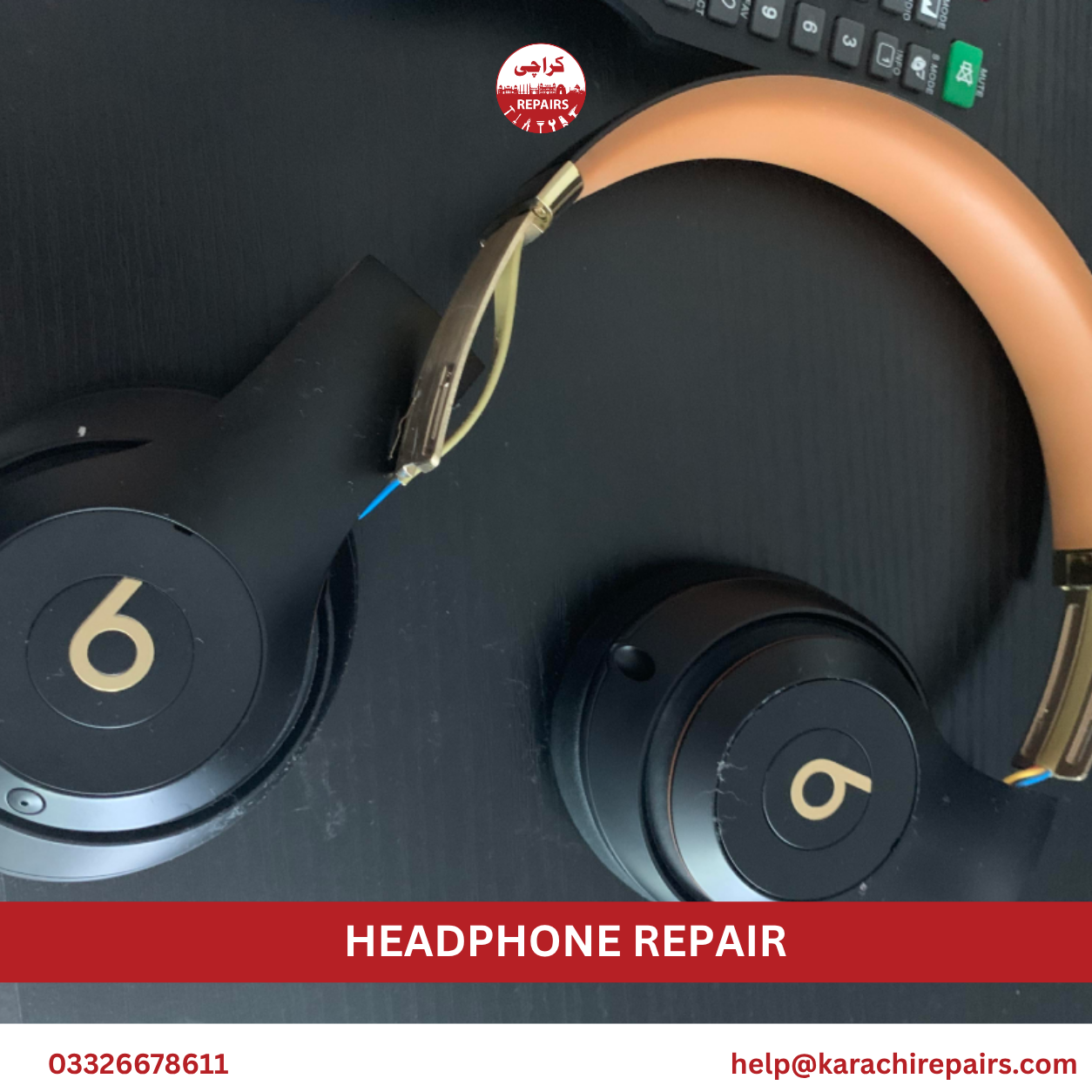 Fixing a broken headphone cable and jack during headphone repair