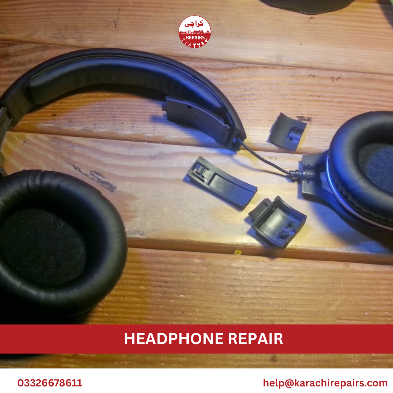 Karachi Repairs technician testing headphones after repair