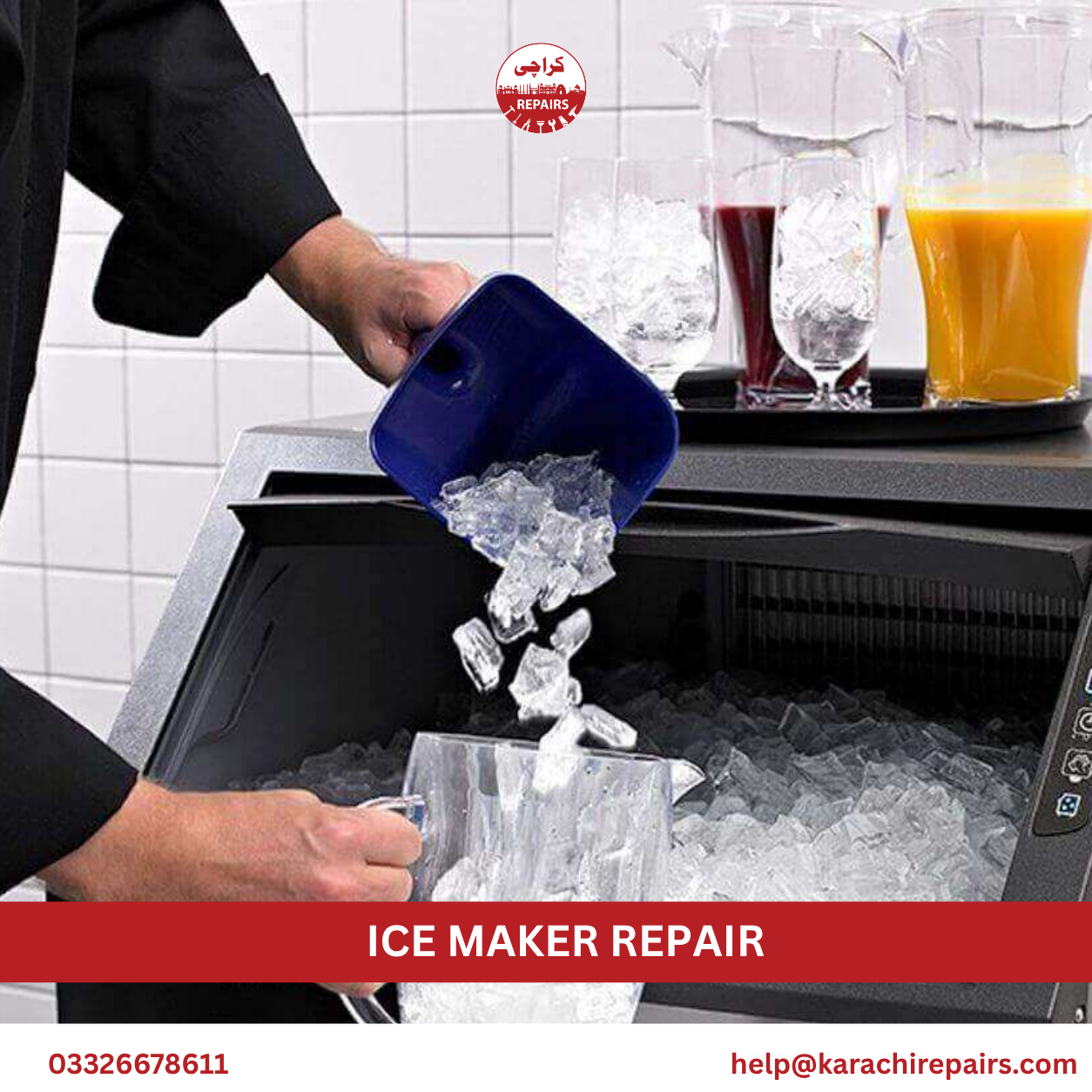 Ice maker water valve and freezing cycle repair in Karachi