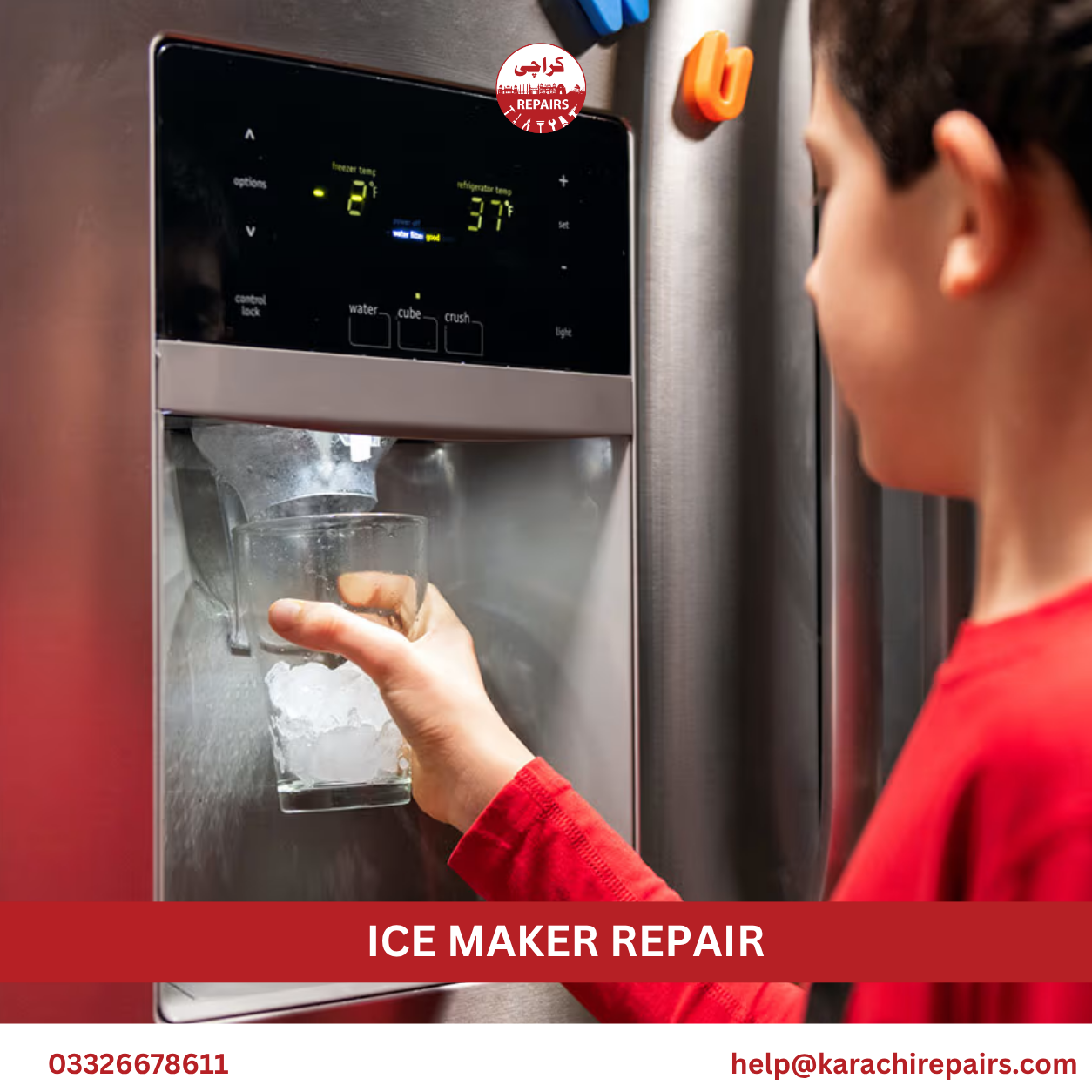 Repaired ice maker producing clear ice after service