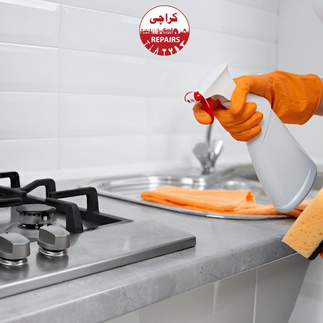 Various types of commercial restaurants, hotel galleys, and industrial cloud kitchens undergoing deep cleaning in Karachi