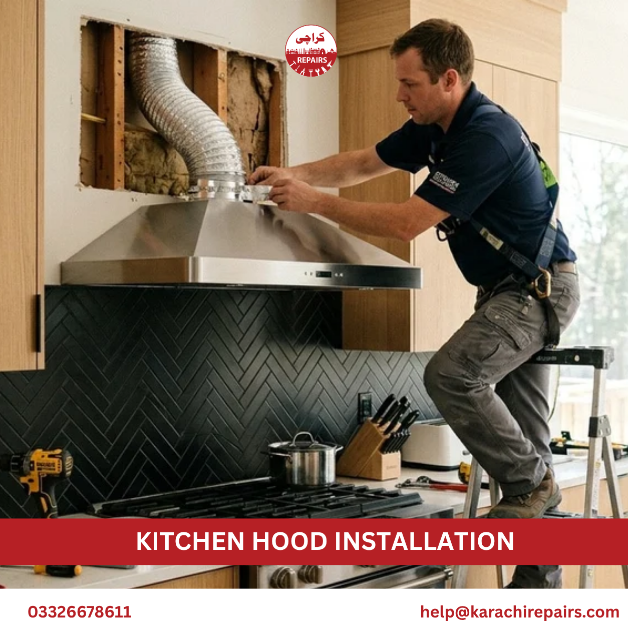 Kitchen Hood Installation in Karachi by Karachi Repairs
