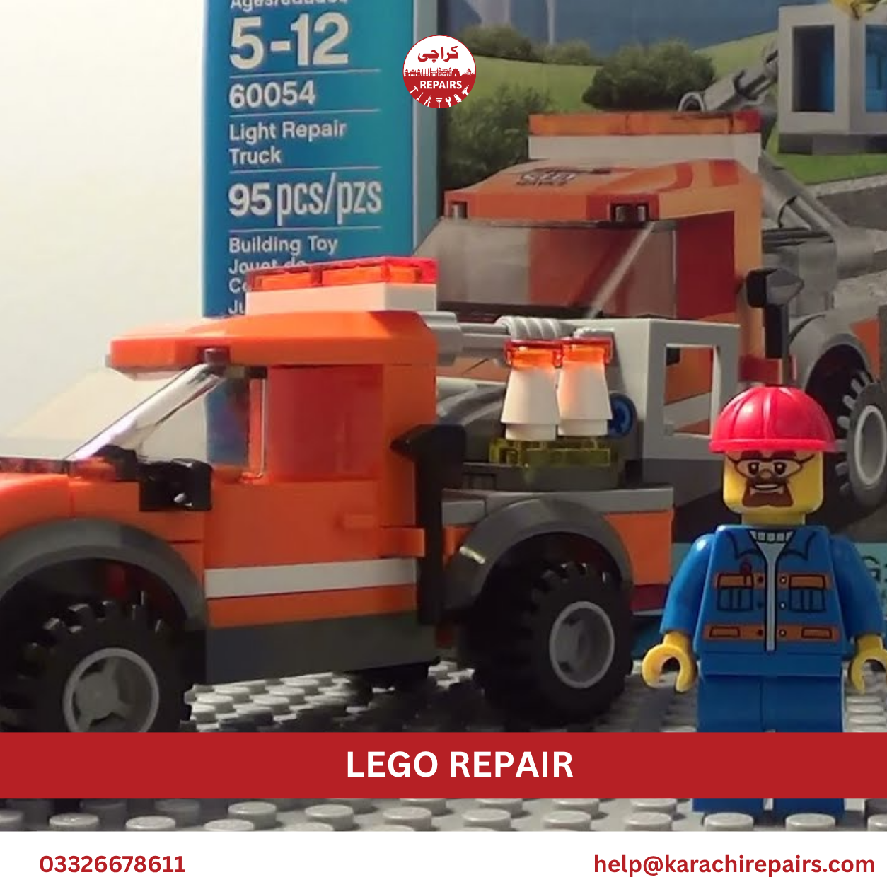 Damaged LEGO set with loose and cracked bricks before repair