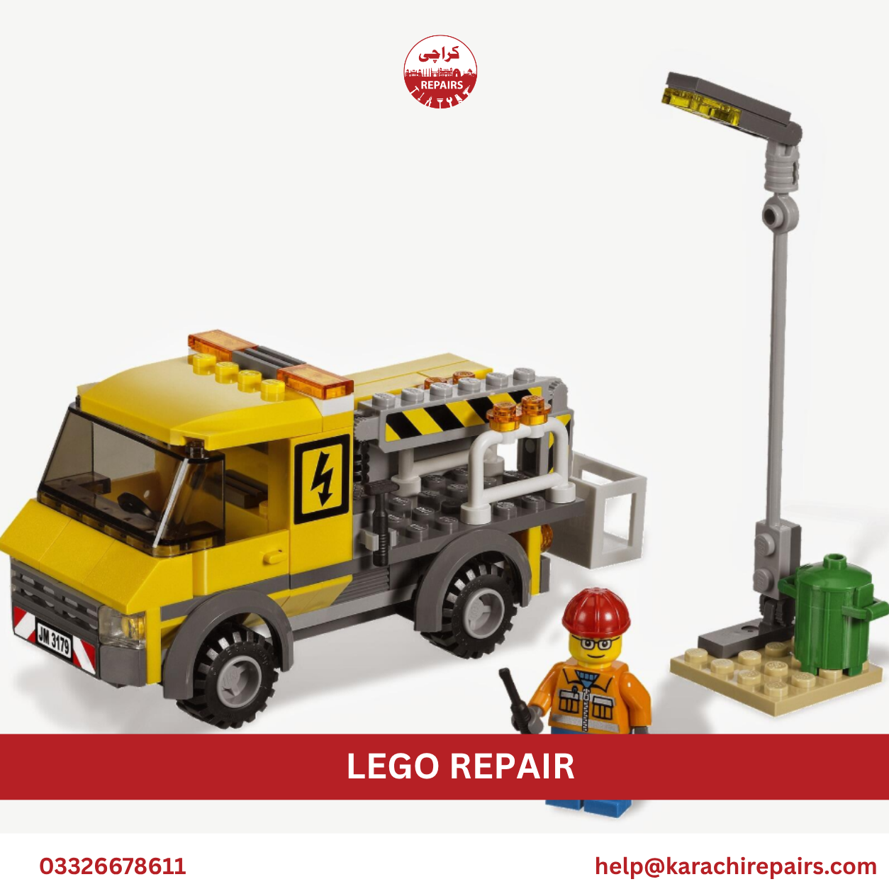 Rebuilt LEGO model with replaced bricks and fresh stickers