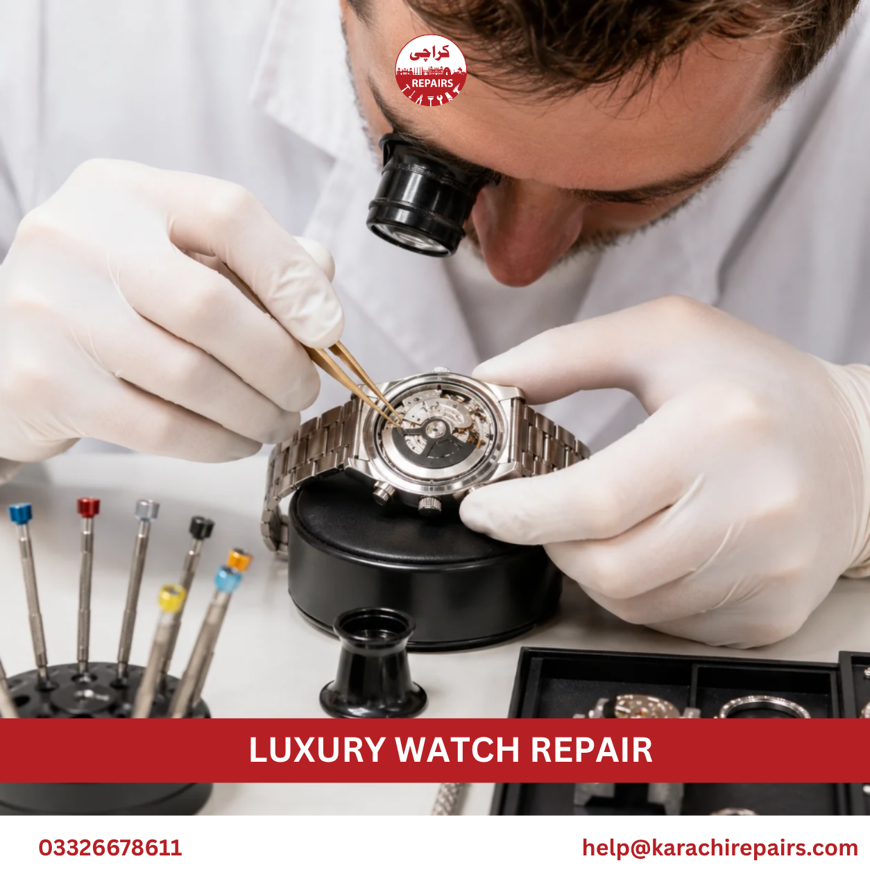 Karachi Repairs technician teams available across Karachi areas for luxury watch repair