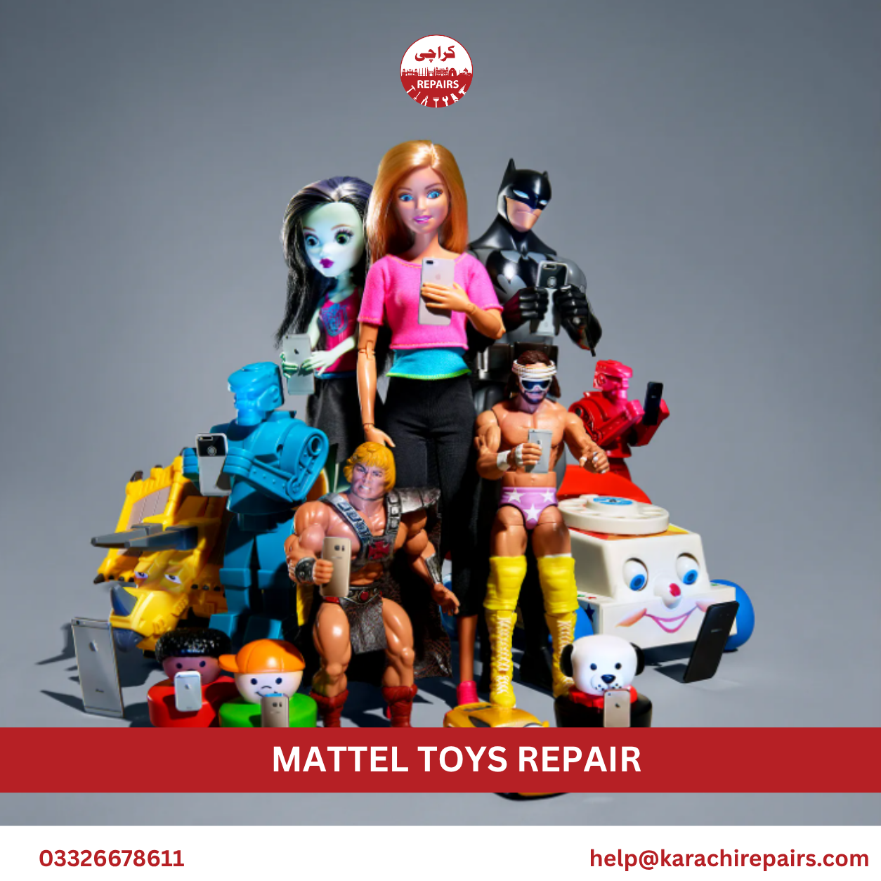 Karachi Repairs local area teams for Mattel toy repair response