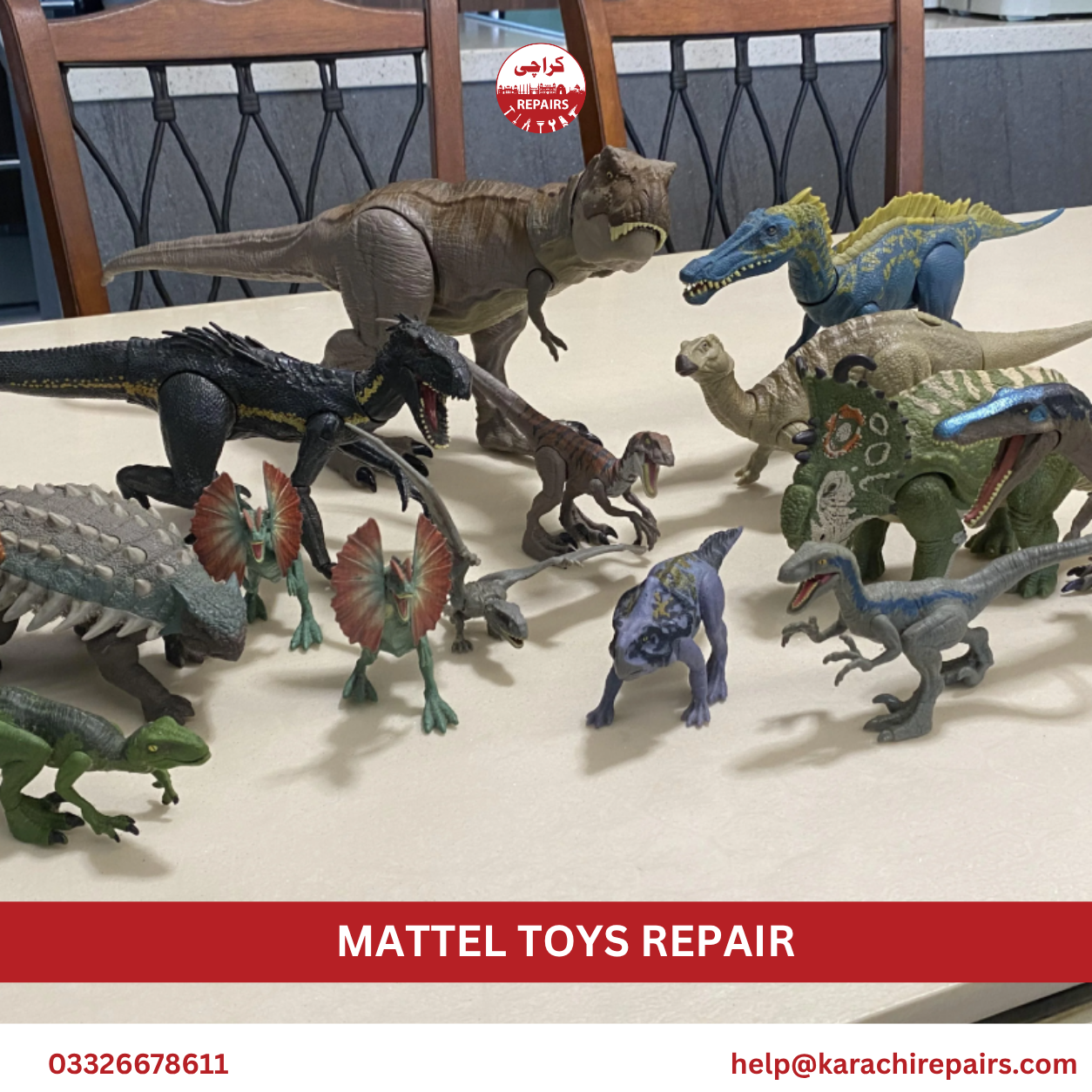 Repaired Mattel toys ready for delivery in Karachi