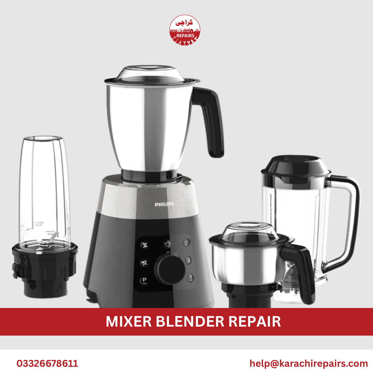 Karachi Repairs team arriving for mixer blender repair service