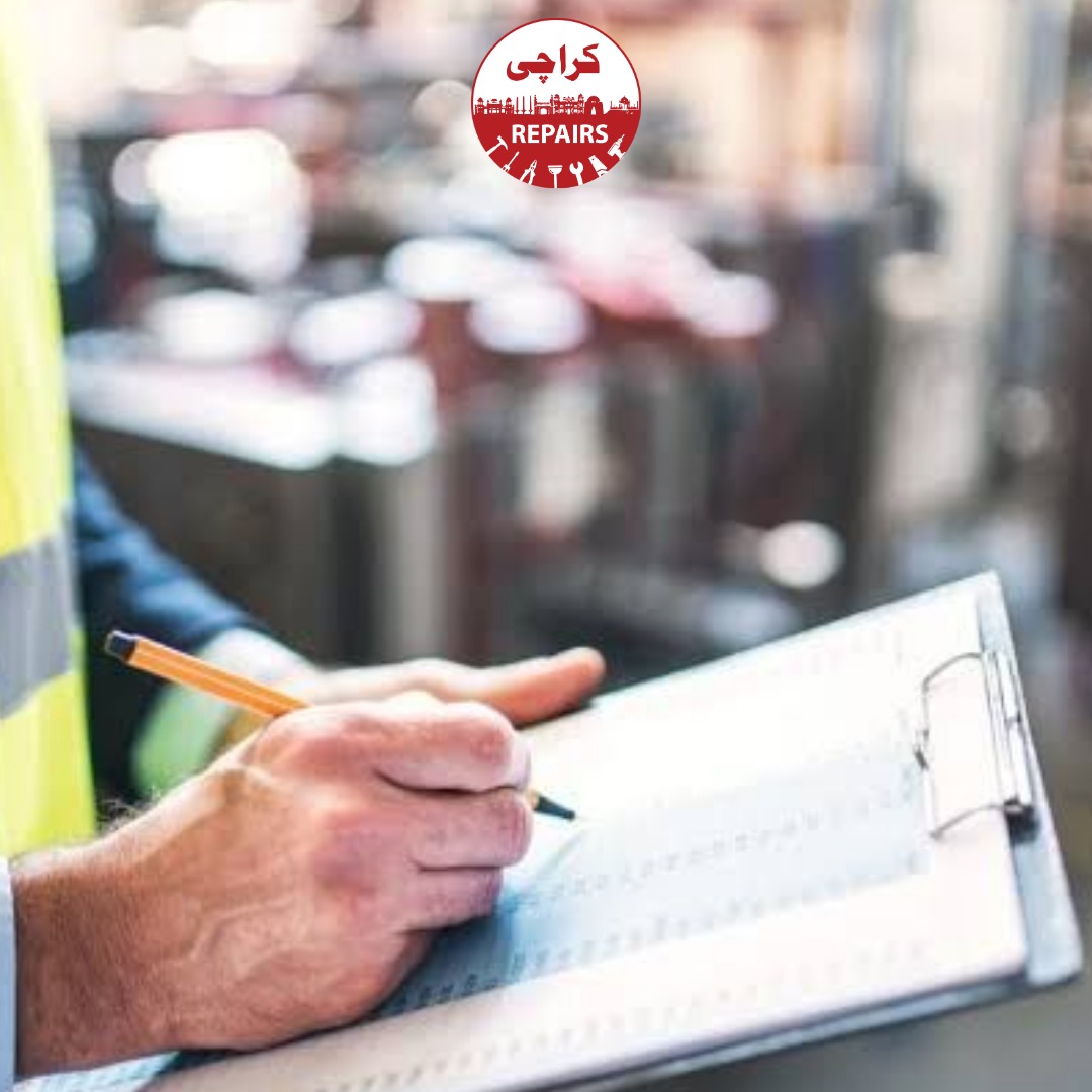 Professional safely repairing office glass doors and doing workspace maintenance work