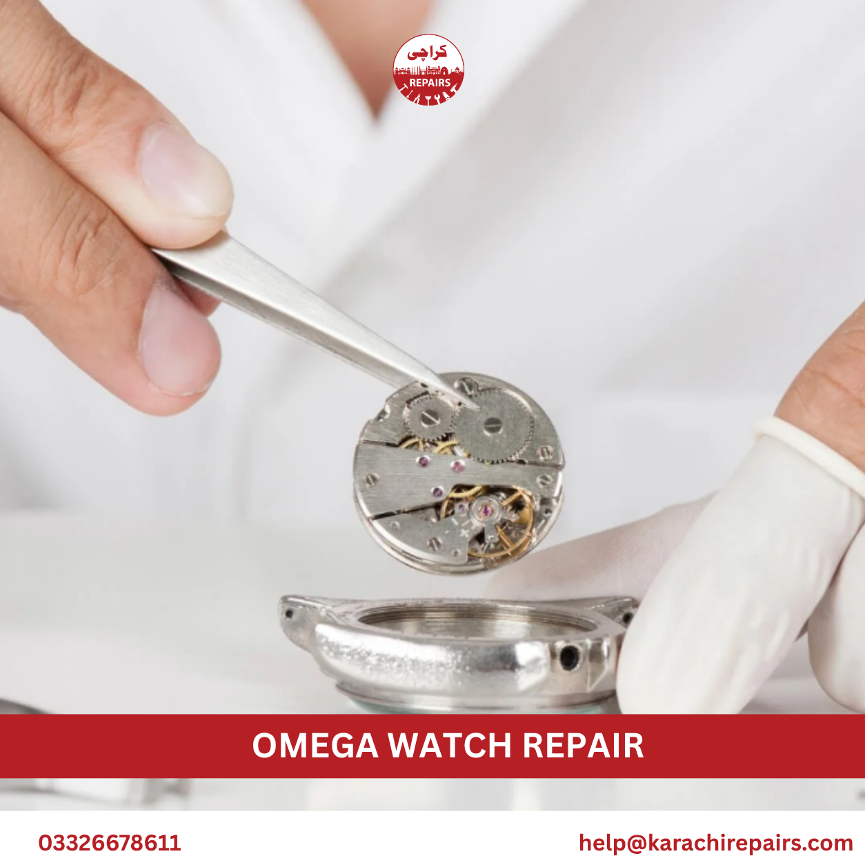 Karachi Repairs technician teams available across Karachi areas for Omega watch repair