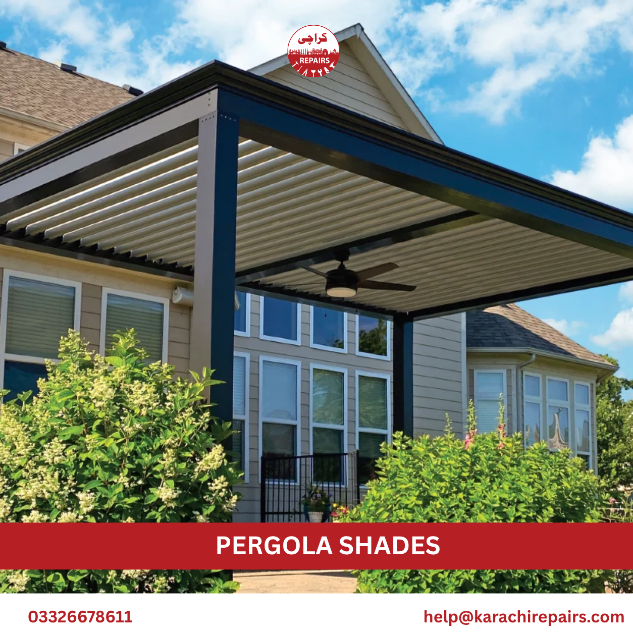 Pergola shades built by Karachi Repairs in Karachi