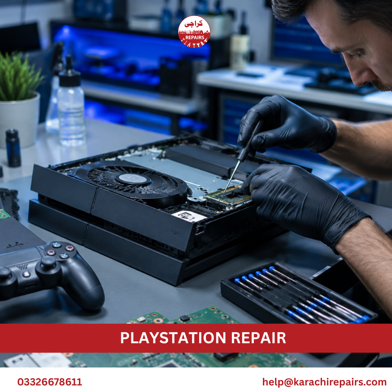 PlayStation controller stick drift repair at Karachi Repairs
