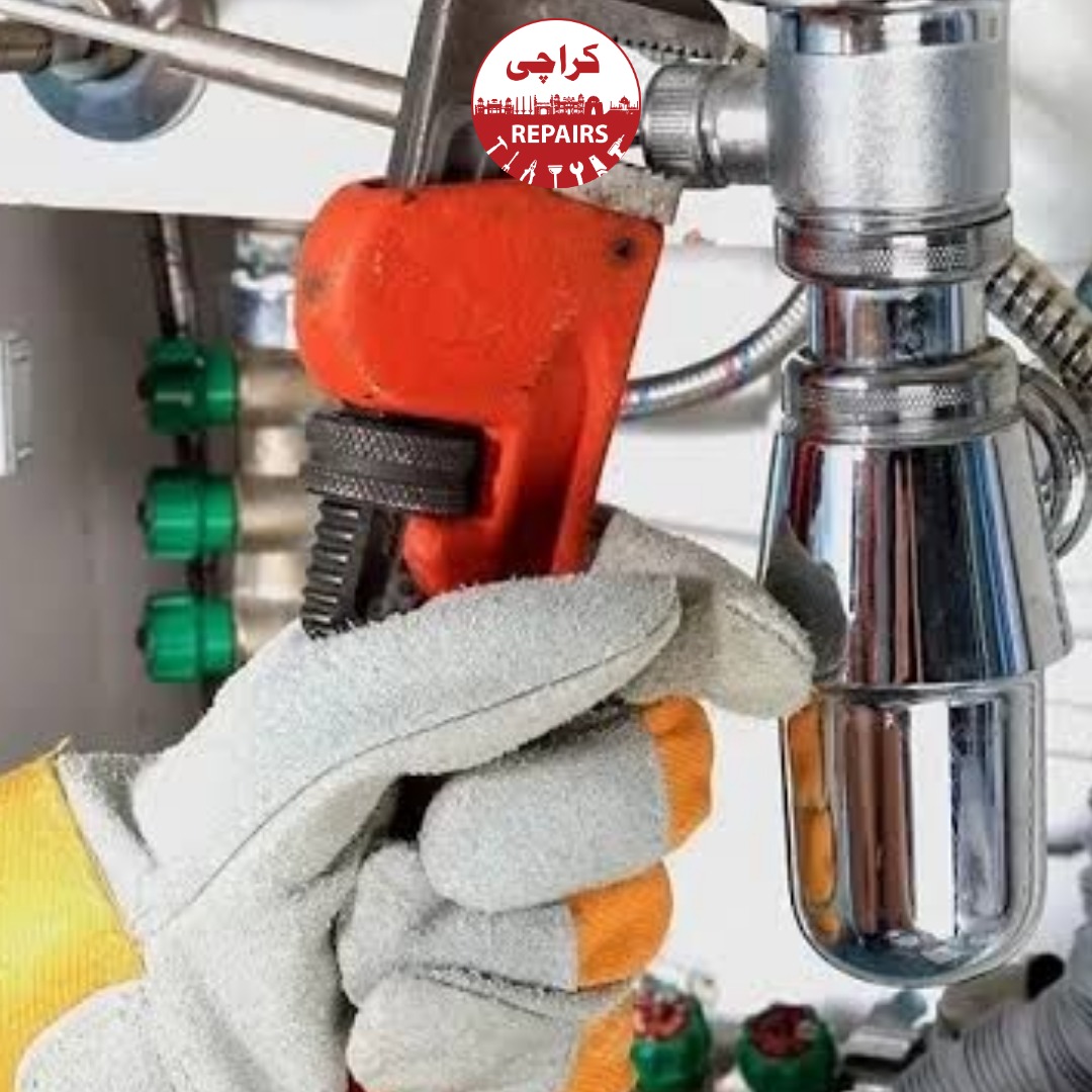 Different types of plumbing pipes in kitchens and bathrooms being fixed in Karachi
