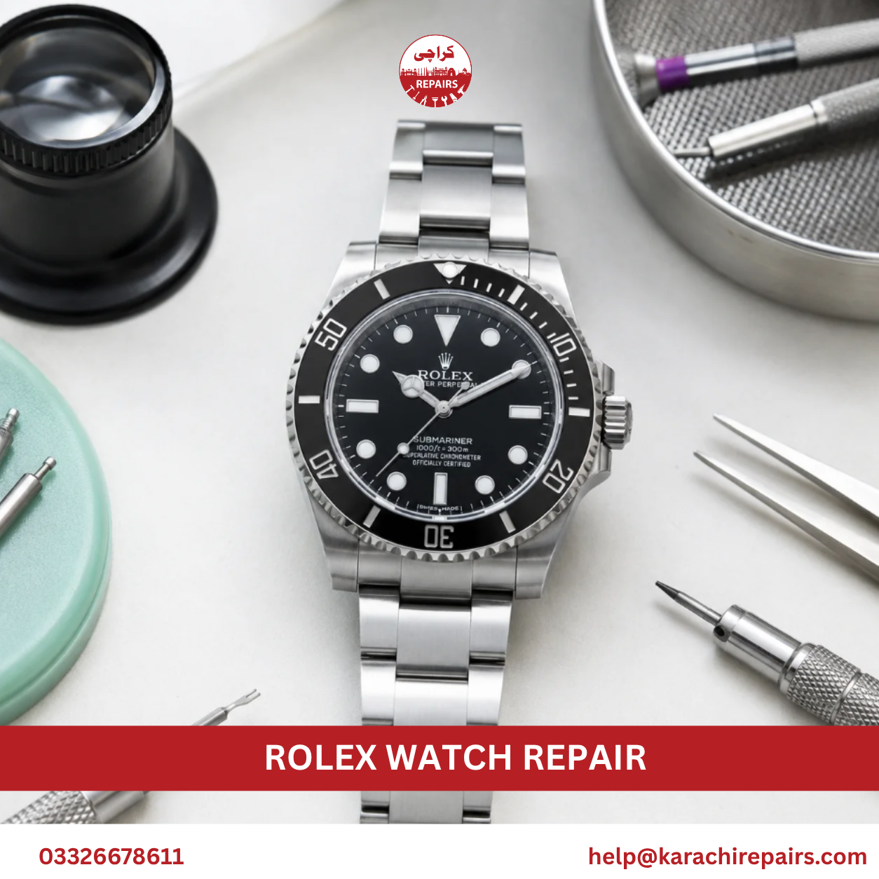 Rolex watch repair service by Karachi Repairs in Karachi