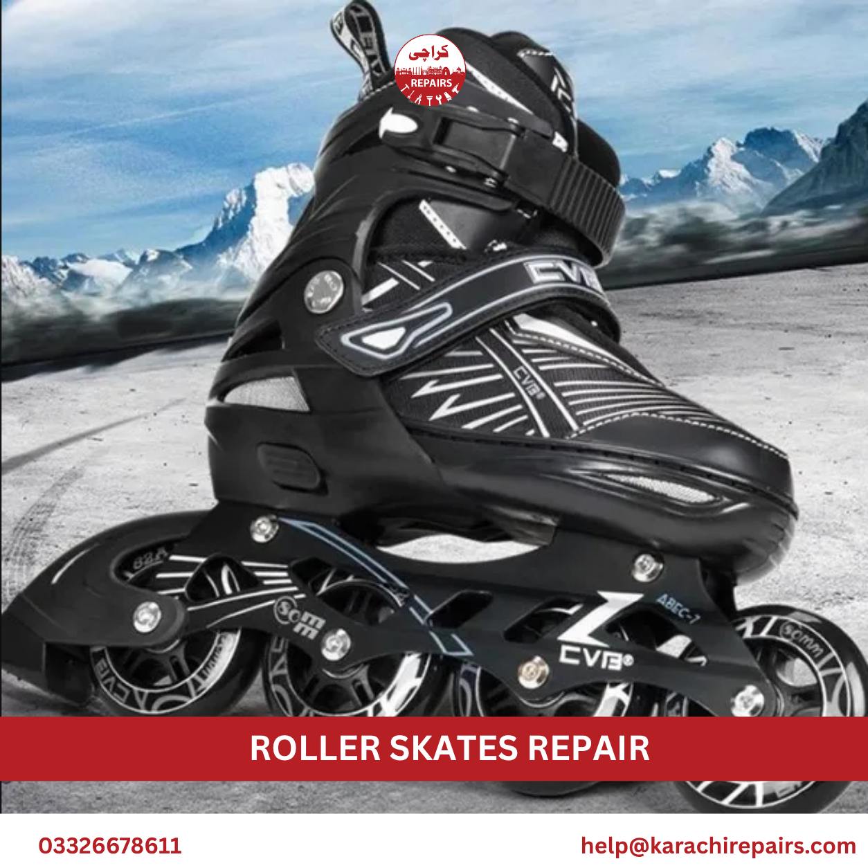 Roller skate buckle and frame repair in Karachi workshop