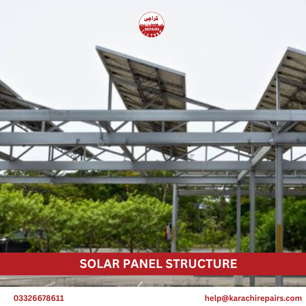 Karachi Repairs technician installing solar panel mounting frame