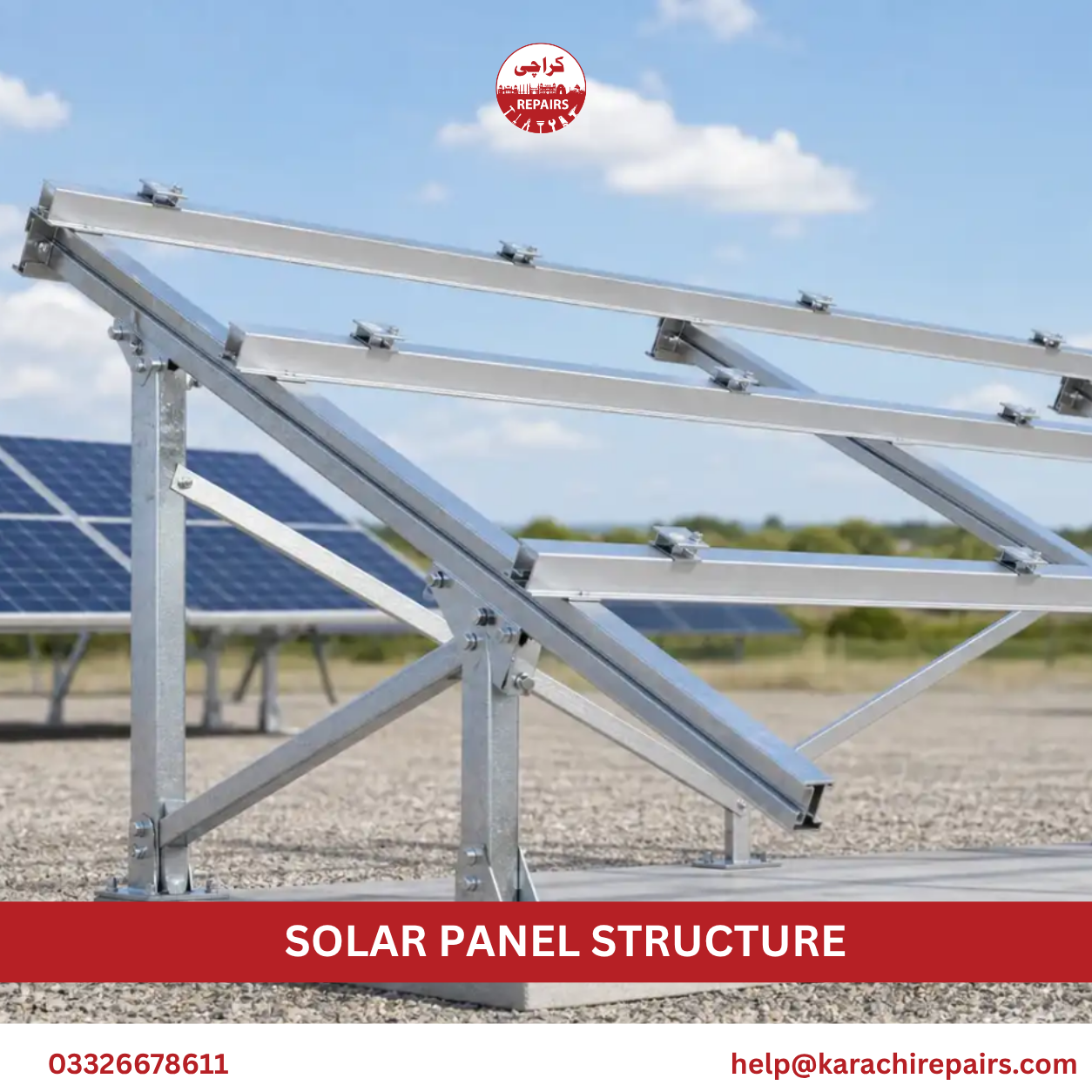 Solar panel structure installed on residential rooftop in Karachi