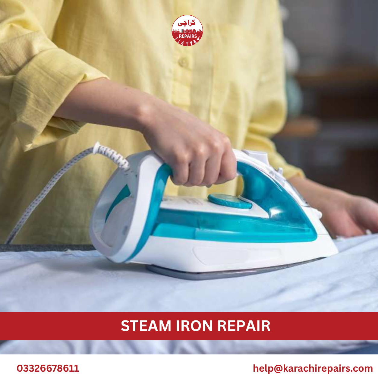 Thermostat and heating element check during steam iron repair