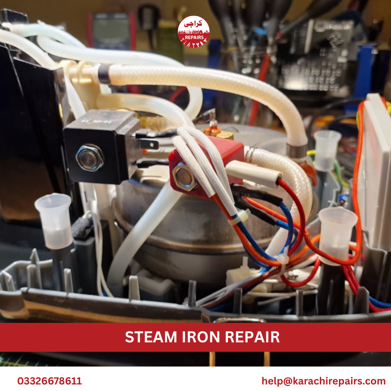 Karachi Repairs team reaching a customer for steam iron repair within 30 minutes