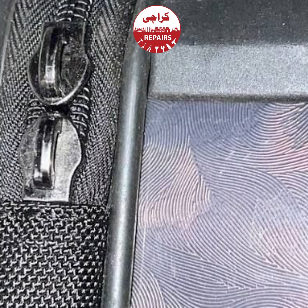 Hard-shell and soft-shell luggage bags undergoing comprehensive repair in Karachi