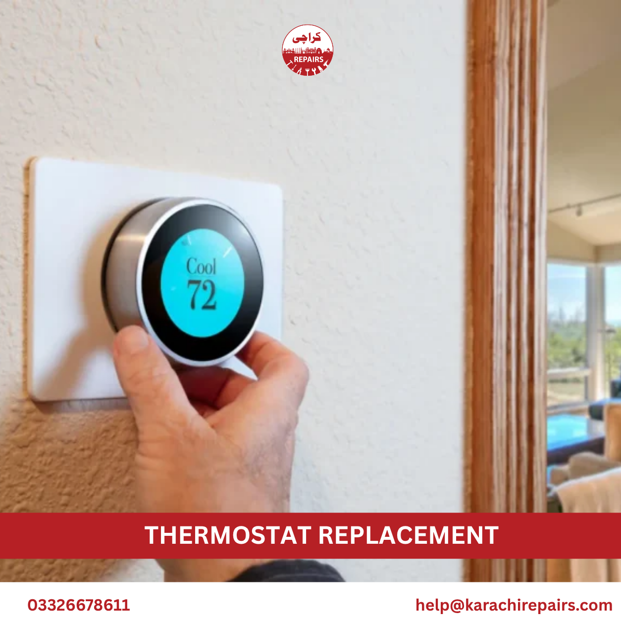 Karachi Repairs technician installing new thermostat component