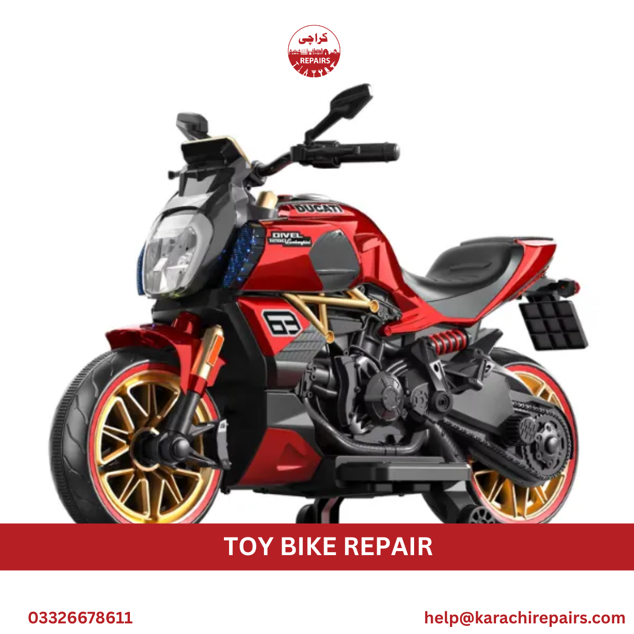 Toy bike wheel and frame repair in Karachi workshop
