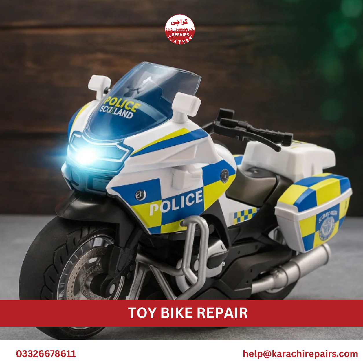 Karachi Repairs local area teams for toy bike repair response