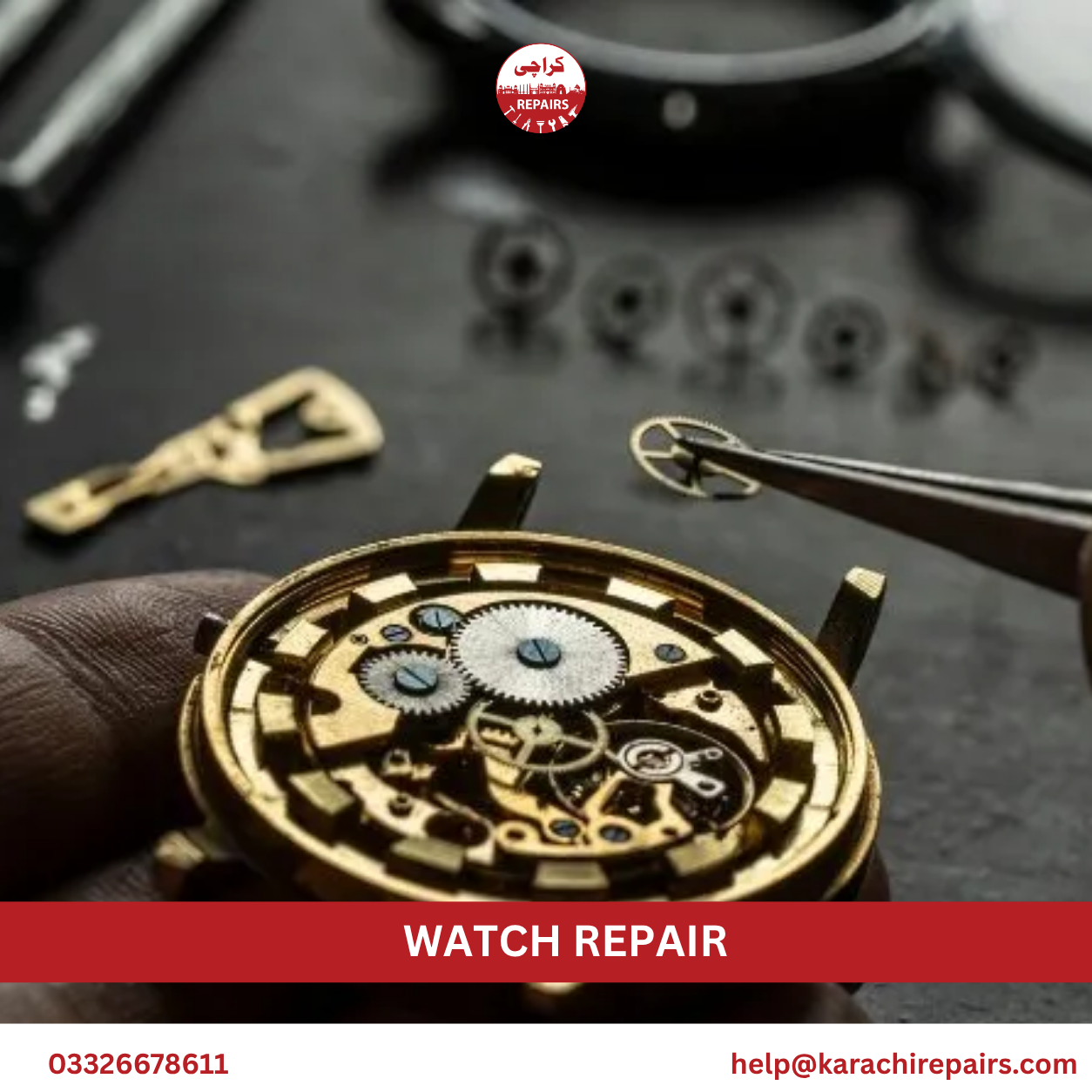 Watch strap and glass replacement service by Karachi Repairs