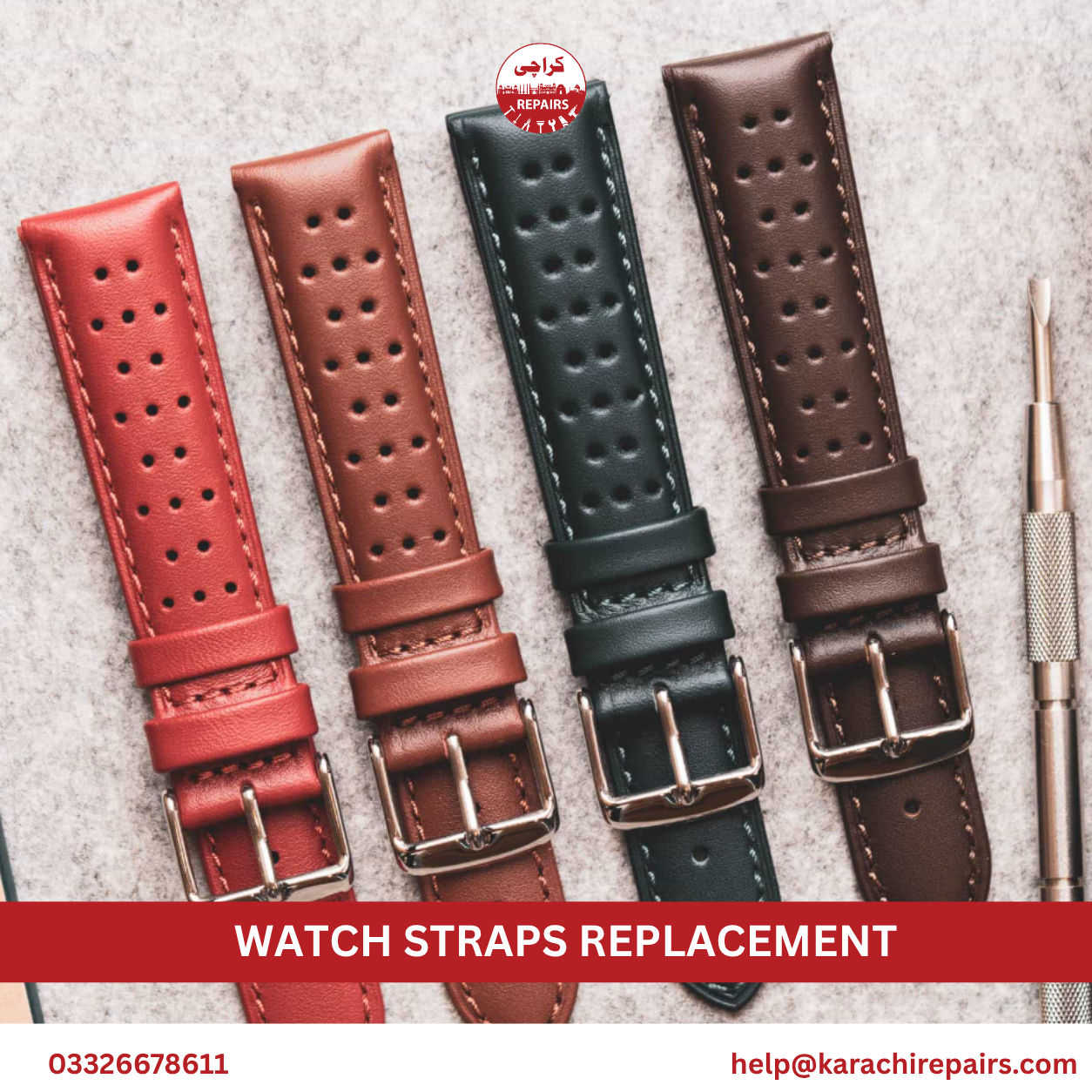 Watch strap replacement service in Karachi by Karachi Repairs