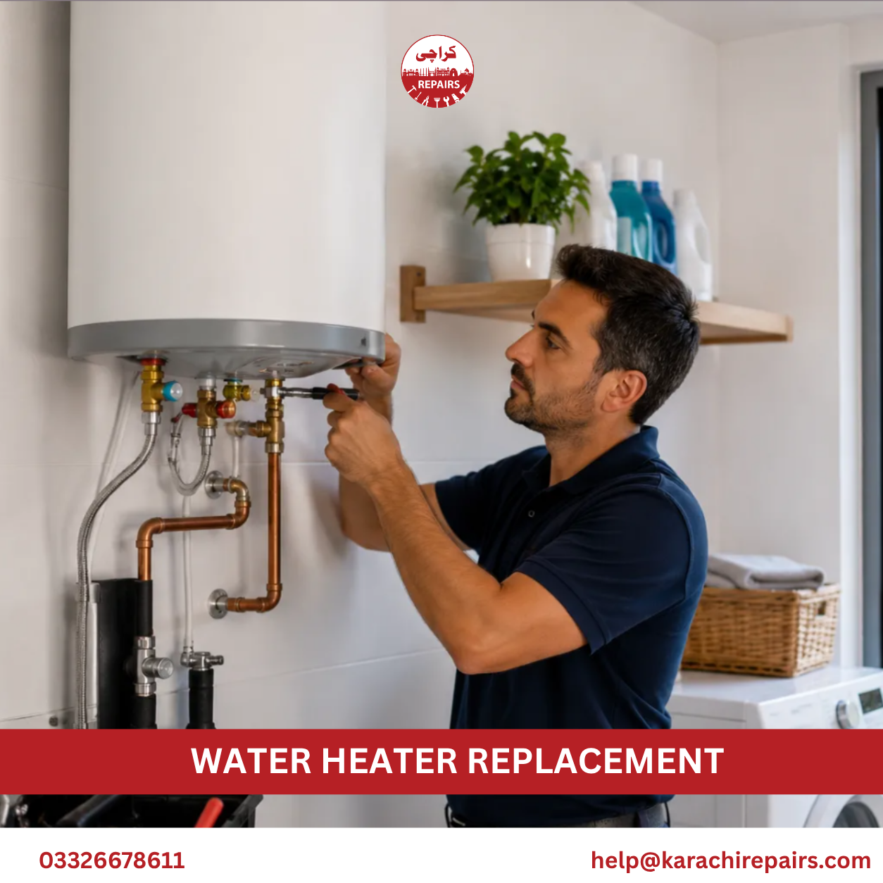 New geyser installed in bathroom Karachi Repairs