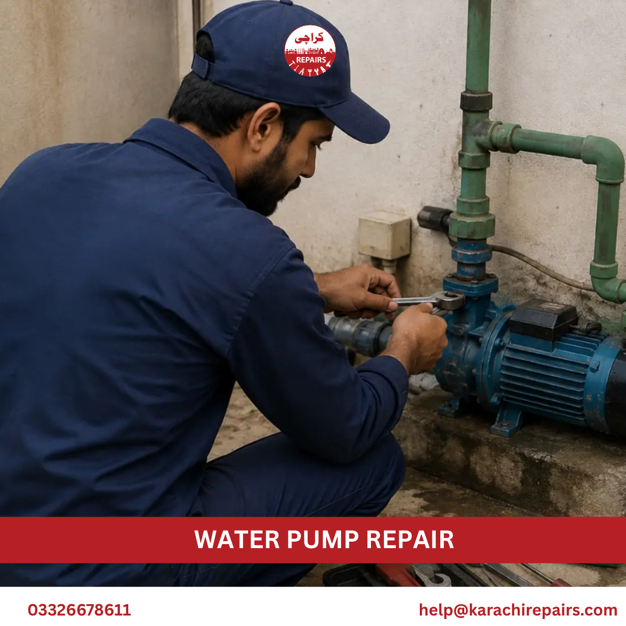 Water pump repair service by Karachi Repairs in Karachi